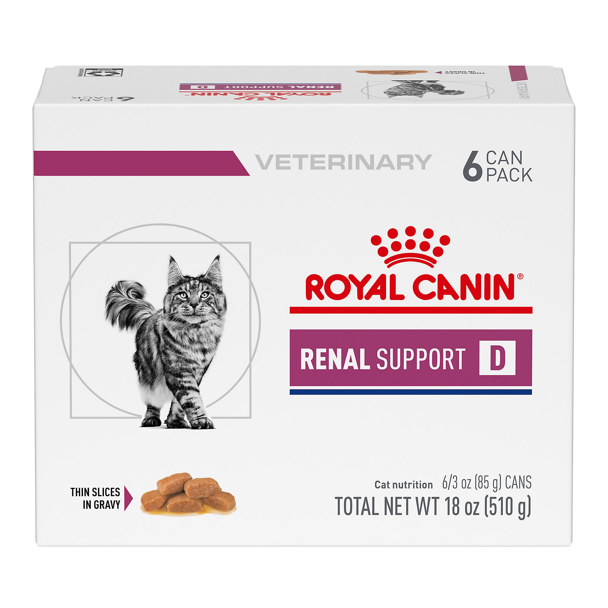 Royal Canin Vet Diet Renal Support D Wet Cat Food, 3 oz., 24 Ct