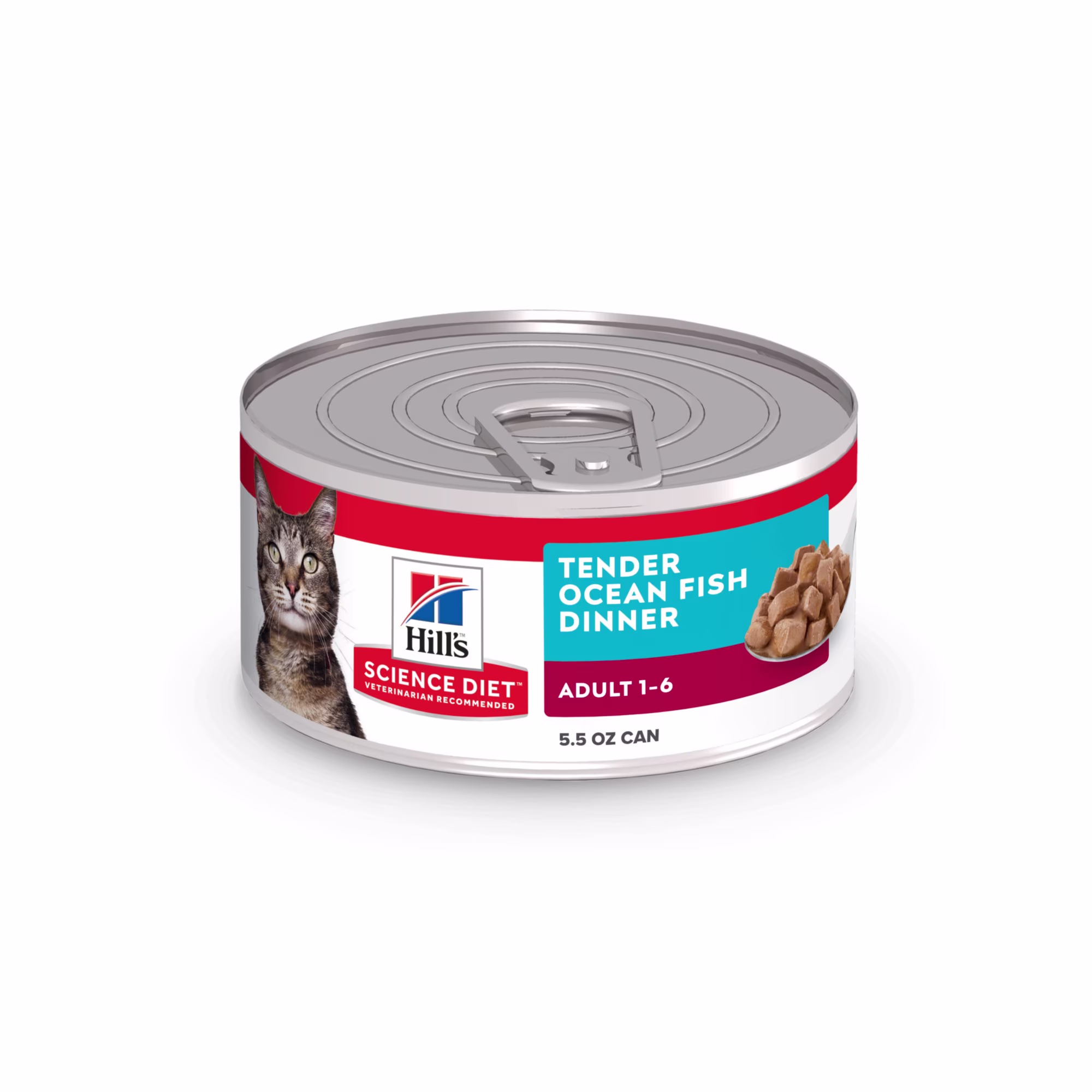 Hill's Science Diet Adult Tender Ocean Fish Dinner Canned Cat Food, 5.5