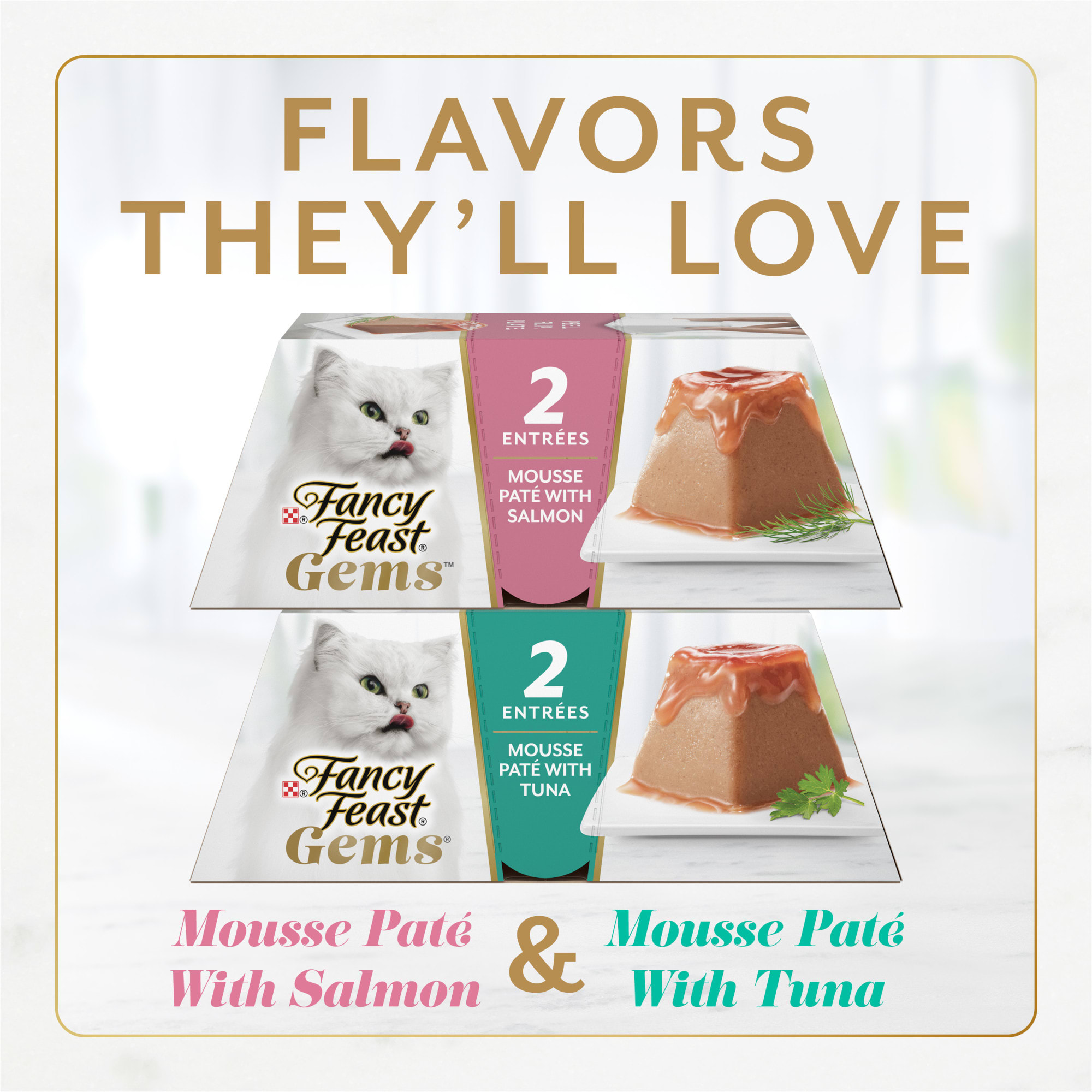 Purina Fancy Feast Gems Mousse Pate Salmon and Tuna Topped with