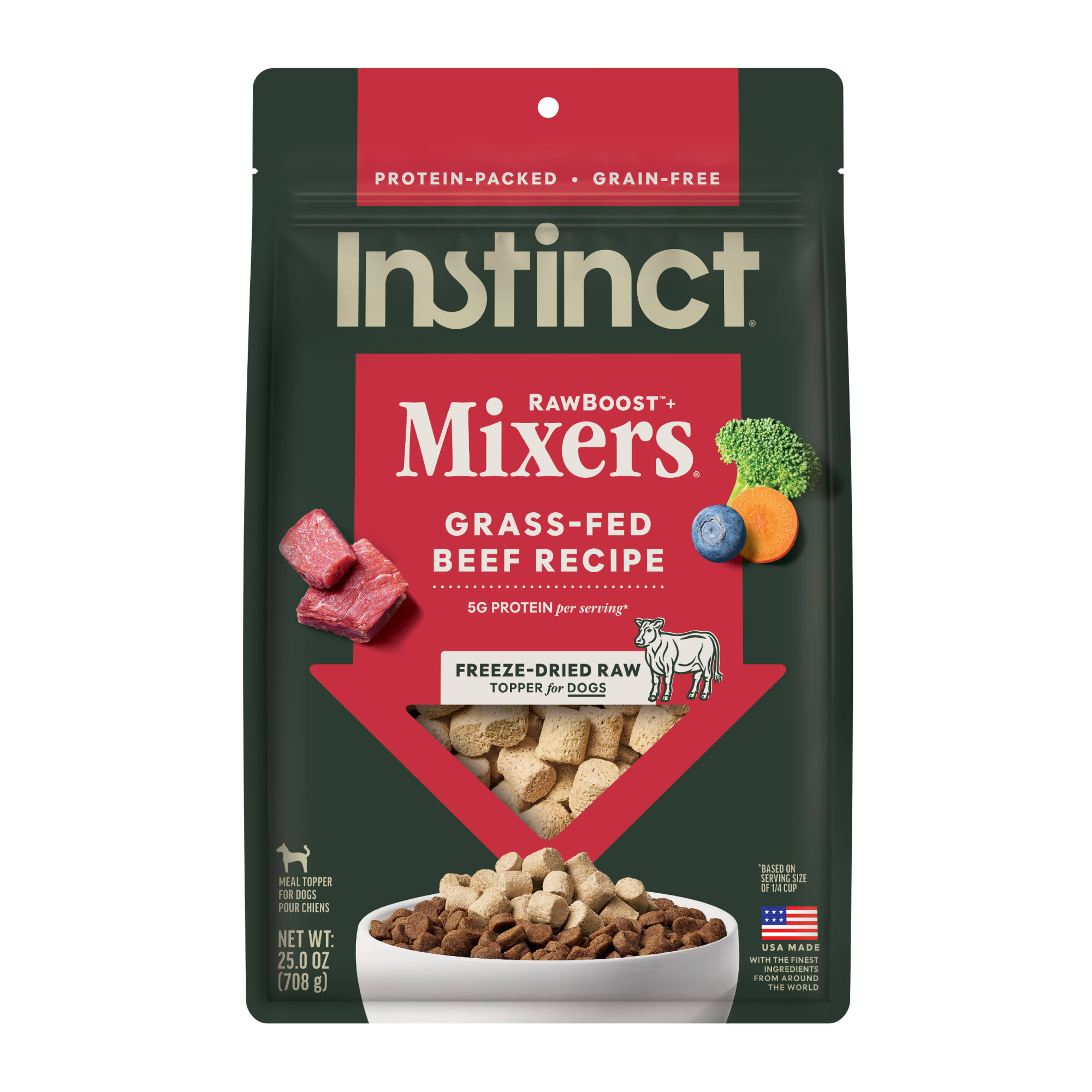 Instinct Freeze Dried Raw Boost Mixers Grain Free All Natural Beef Recipe Dog  Food Topper, 25 oz. | Petco