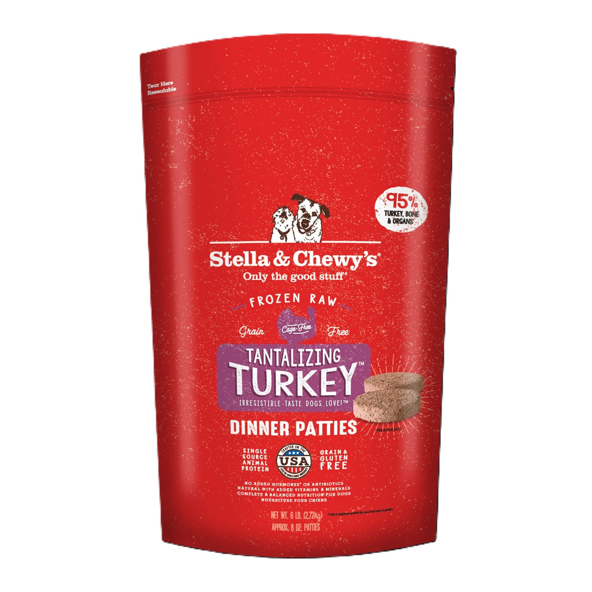 Stella & Chewy's Frozen Tantalizing Turkey Patties Dog Food, 6 lbs