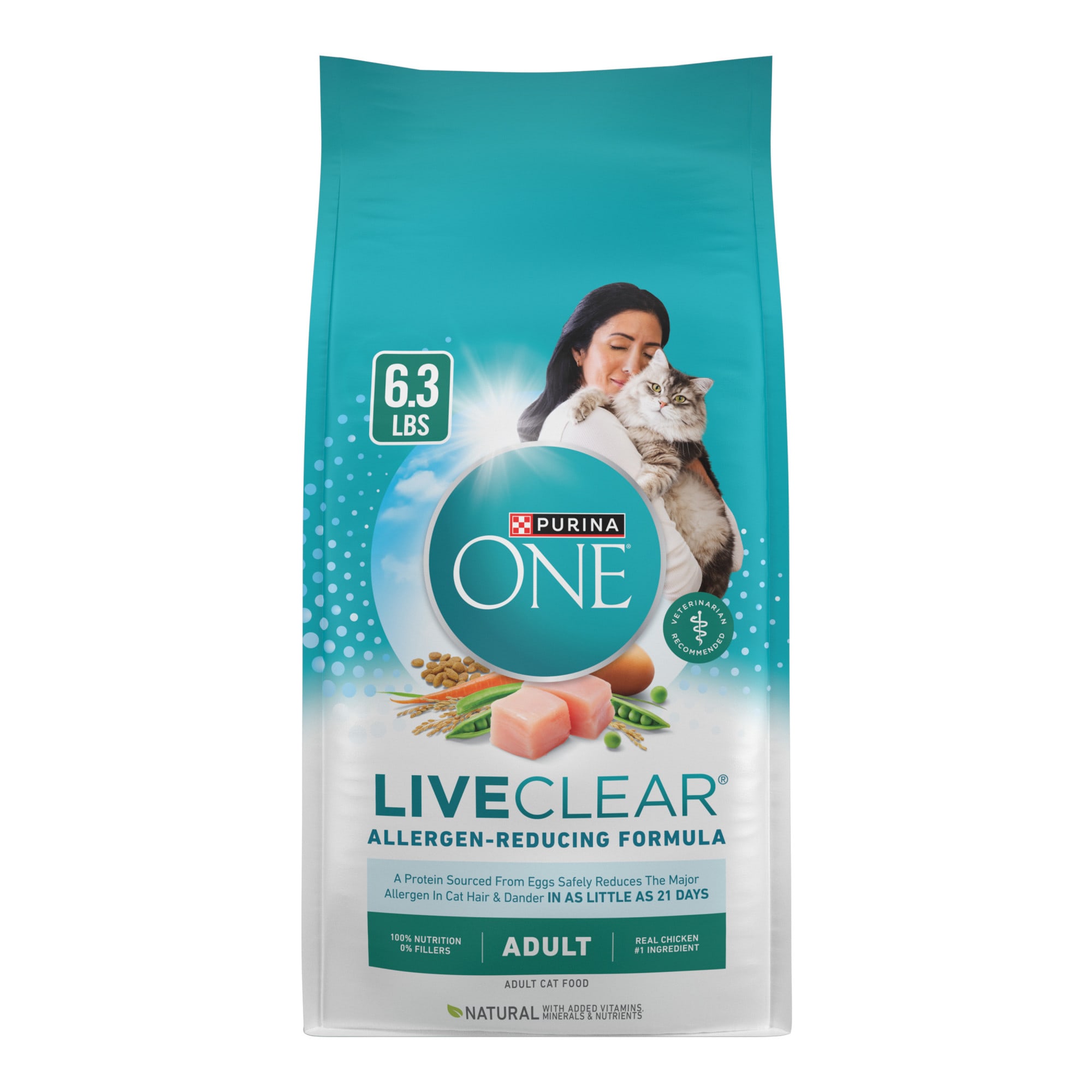 Purina ONE LiveClear Allergen-Reducing Dry Cat Food Formula with Real Chicken As The Number One Ingredient, 6.3 lbs.