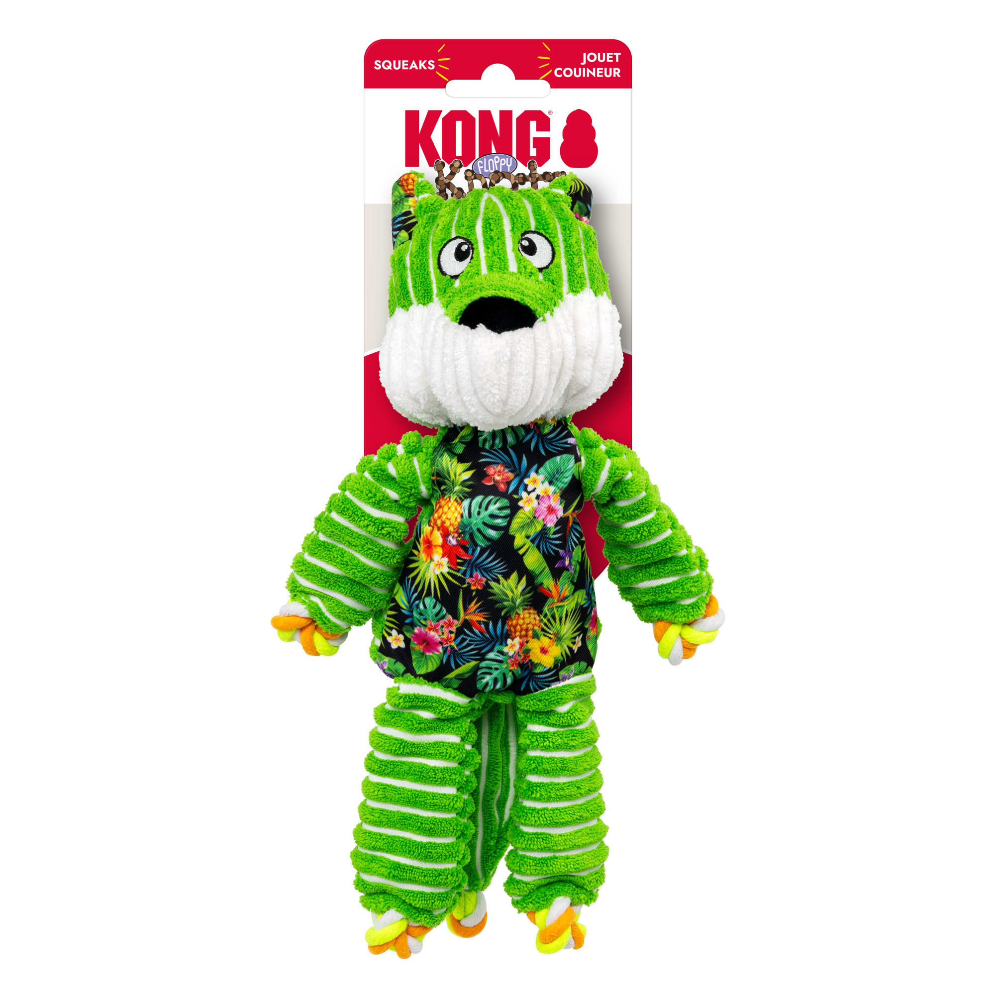 KONG Floppy Knots Fox Tropical Dog Toy, Small/Medium | Petco