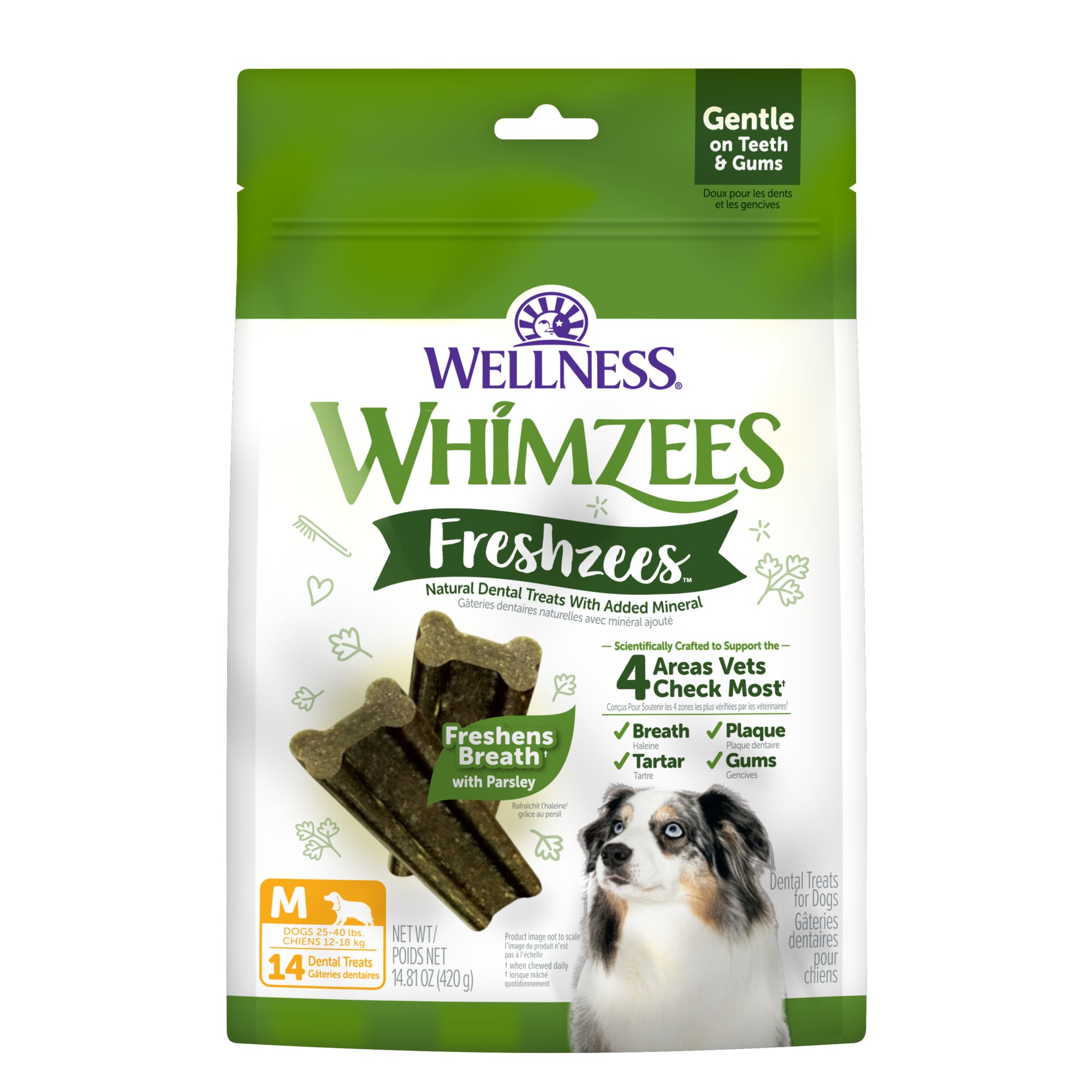 Wellness WHIMZEES Freshzees Fresh Breath Natural Dog Dental Treats