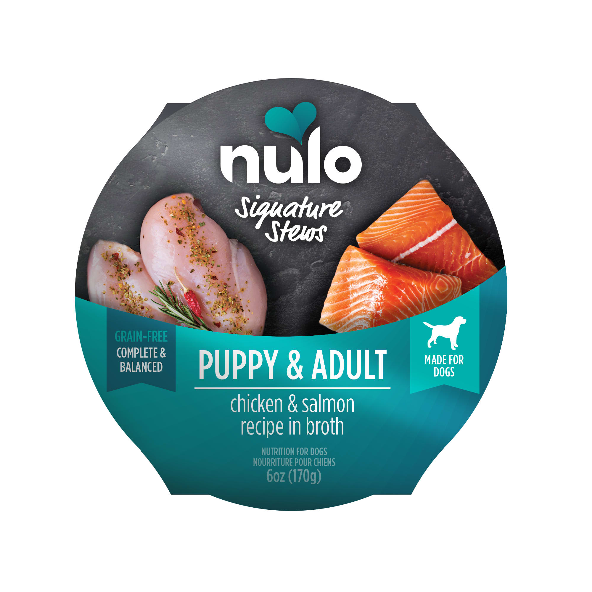 Nulo Signature Stew Chicken Salmon in Broth for Dog Puppy,