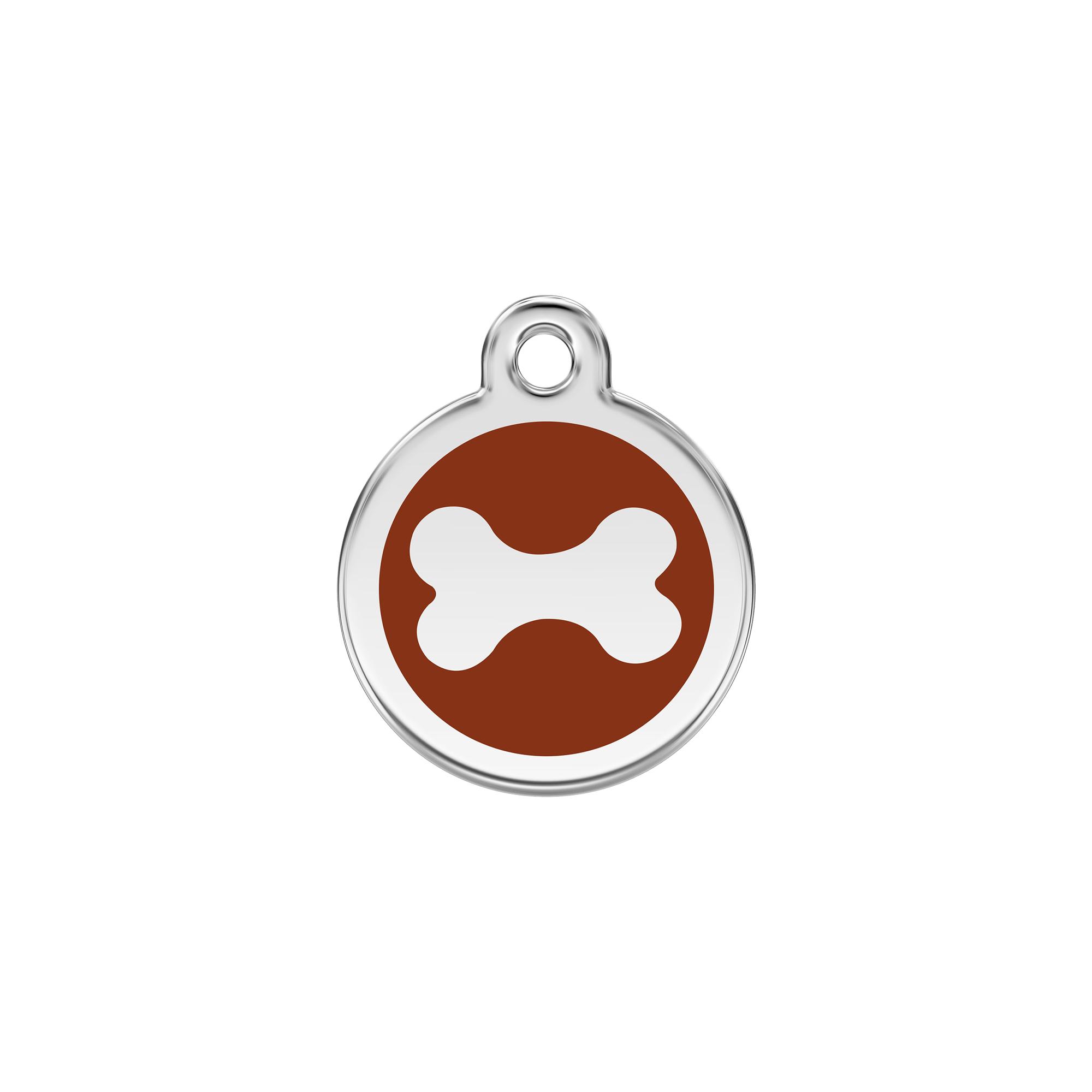 Red Dingo Stainless Steel Enamel Bone Personalized Engraved Pet ID