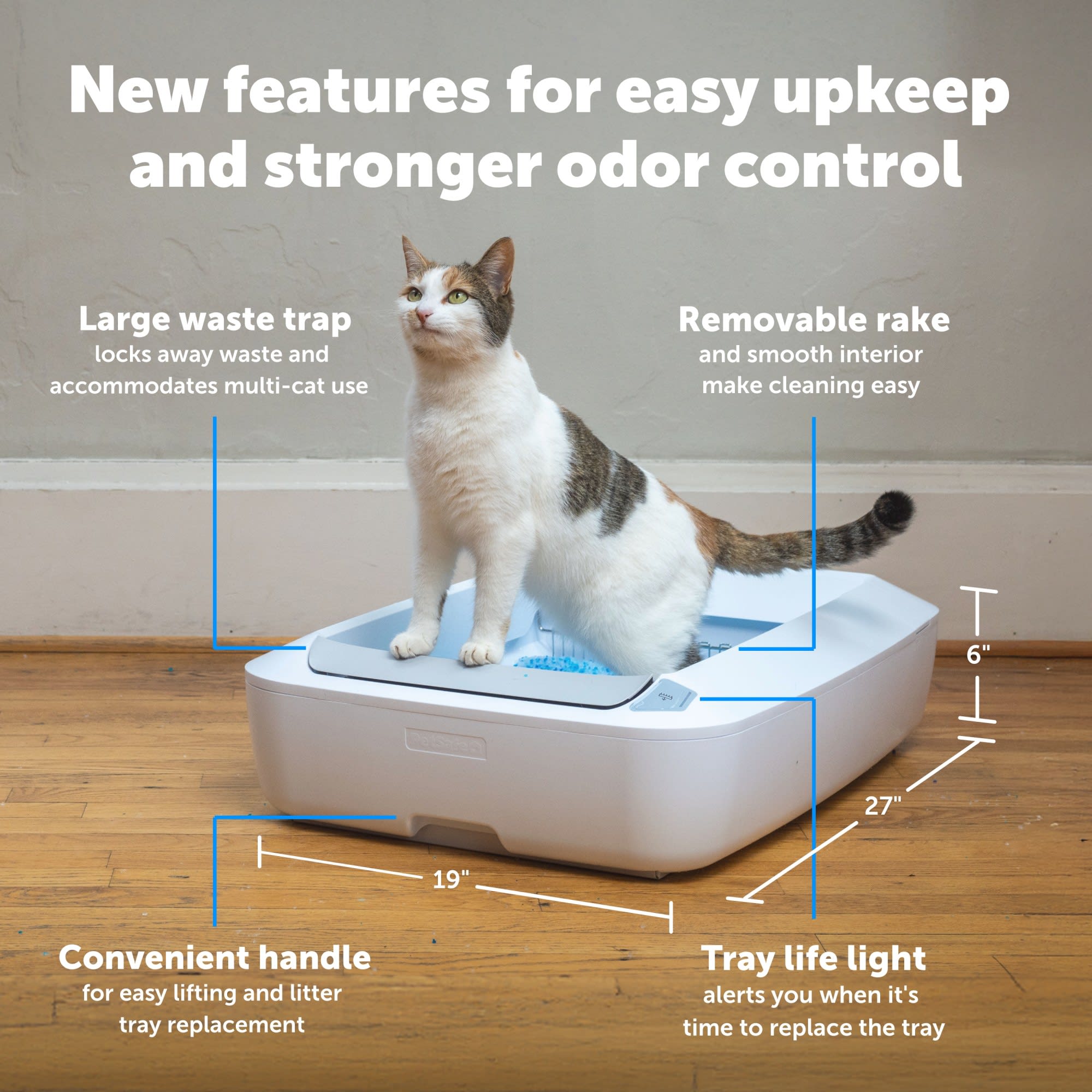 PetSafe ScoopFree Less Tracking Better Odor Control Crystal Plus Self-Cleaning  Cat Litter Box, Large | Petco