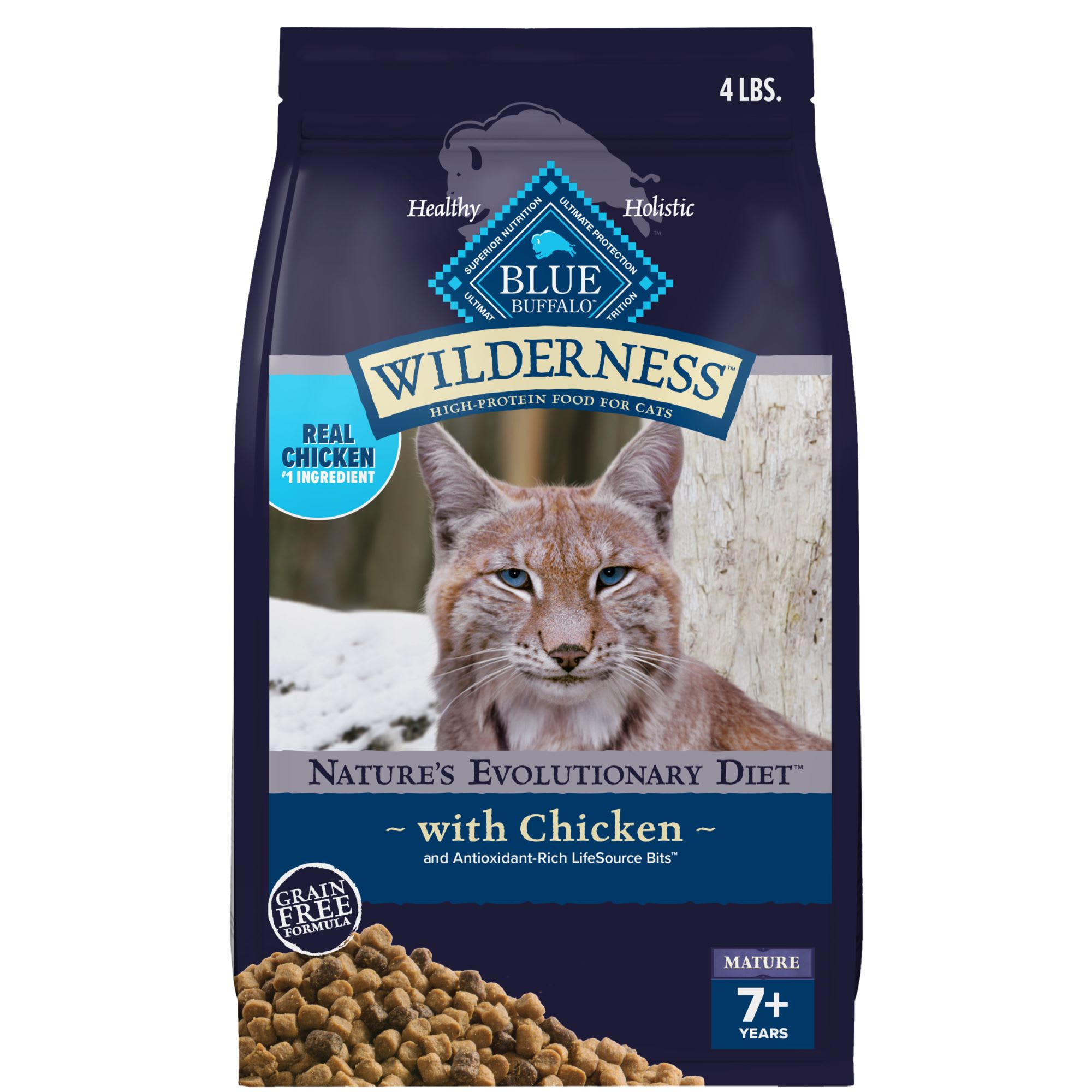 Blue Buffalo Wilderness Chicken Mature Dry Cat Food, Petco