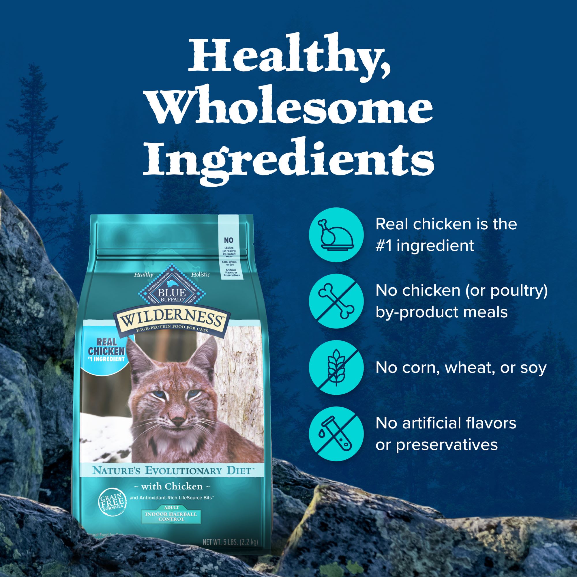 Blue Buffalo Wilderness Indoor Hairball Control High-Protein