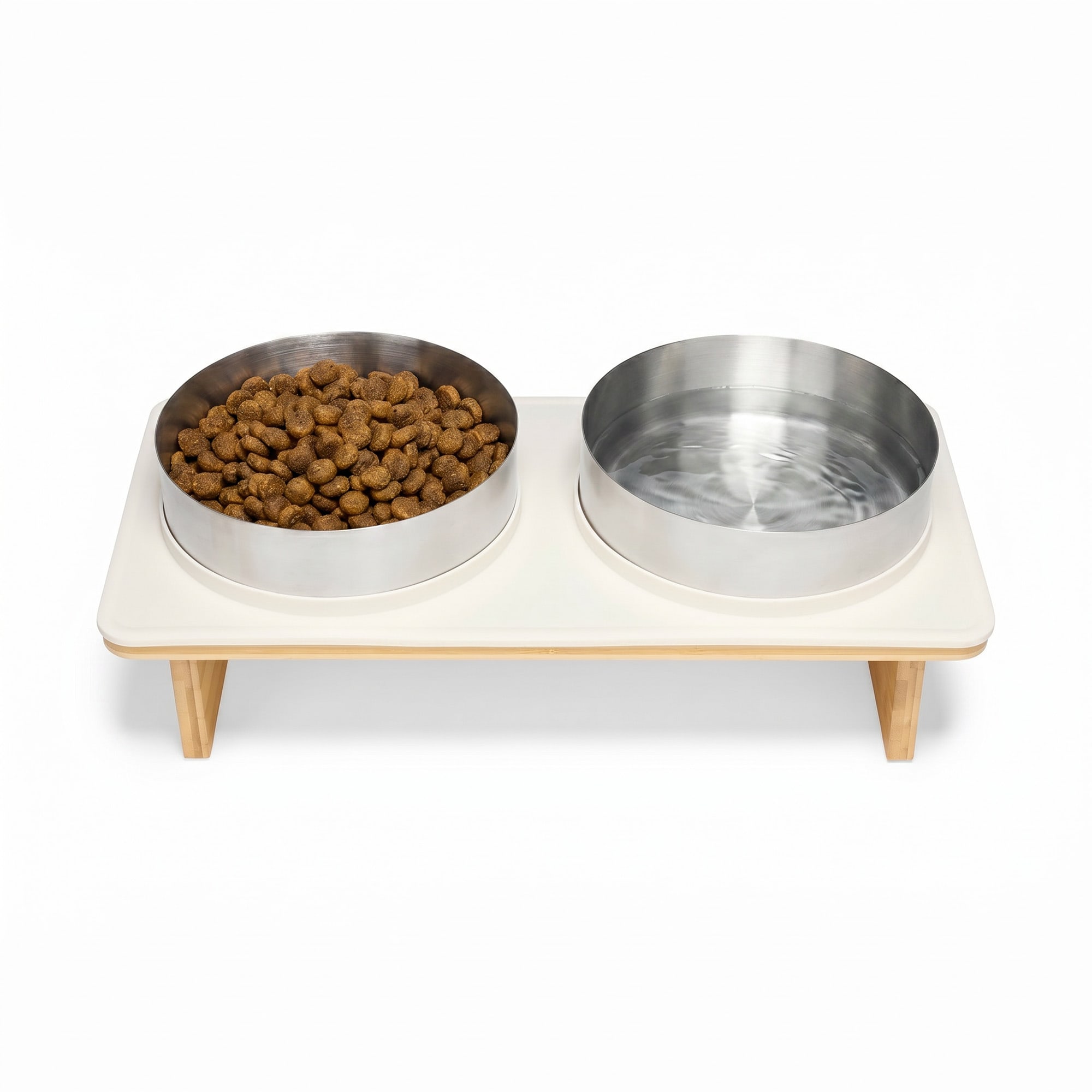EveryYay Elevated Double Diner Dog Bowls and Silicone Mat Set, 6 Cups |  Petco