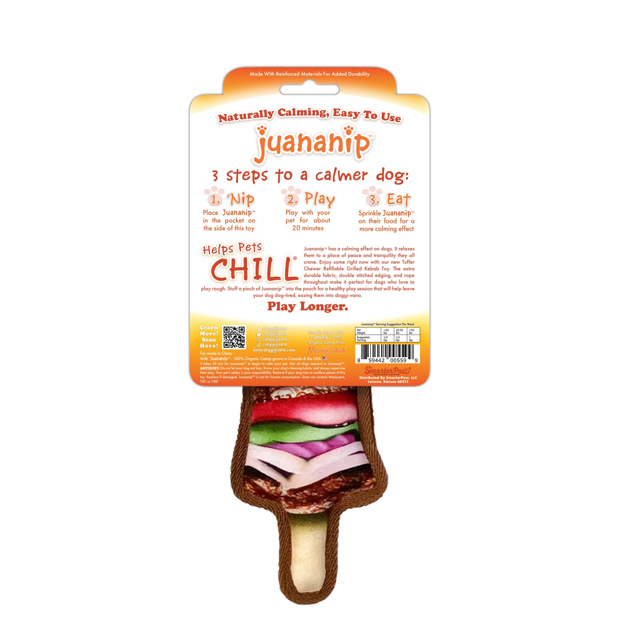 Doggijuana Tuffer Chewer Mini Refillable Kebab Dog Toy, Small | Petco
