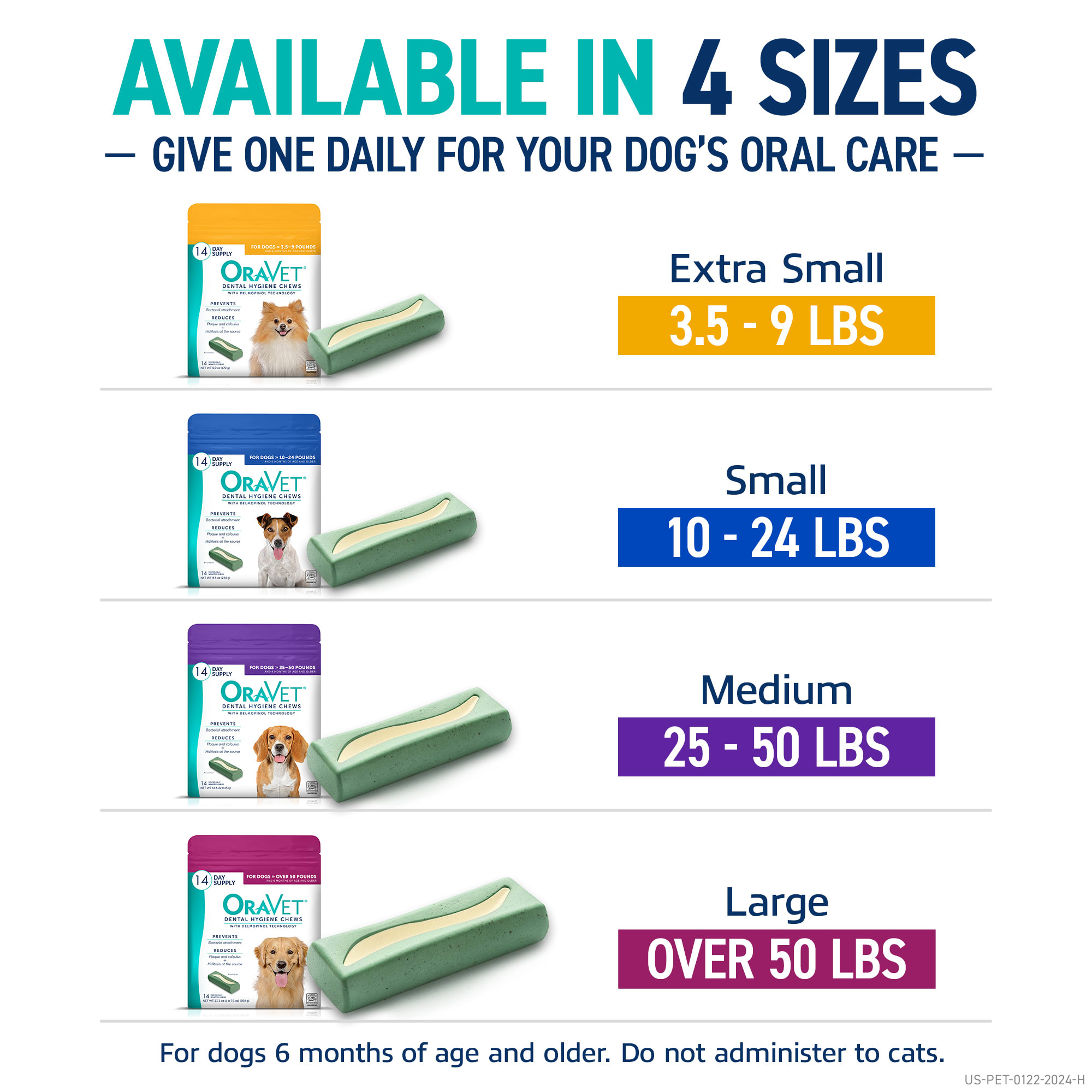 ORAVET X-Small Dental Chews for Dogs, 13 Count of 30 Petco