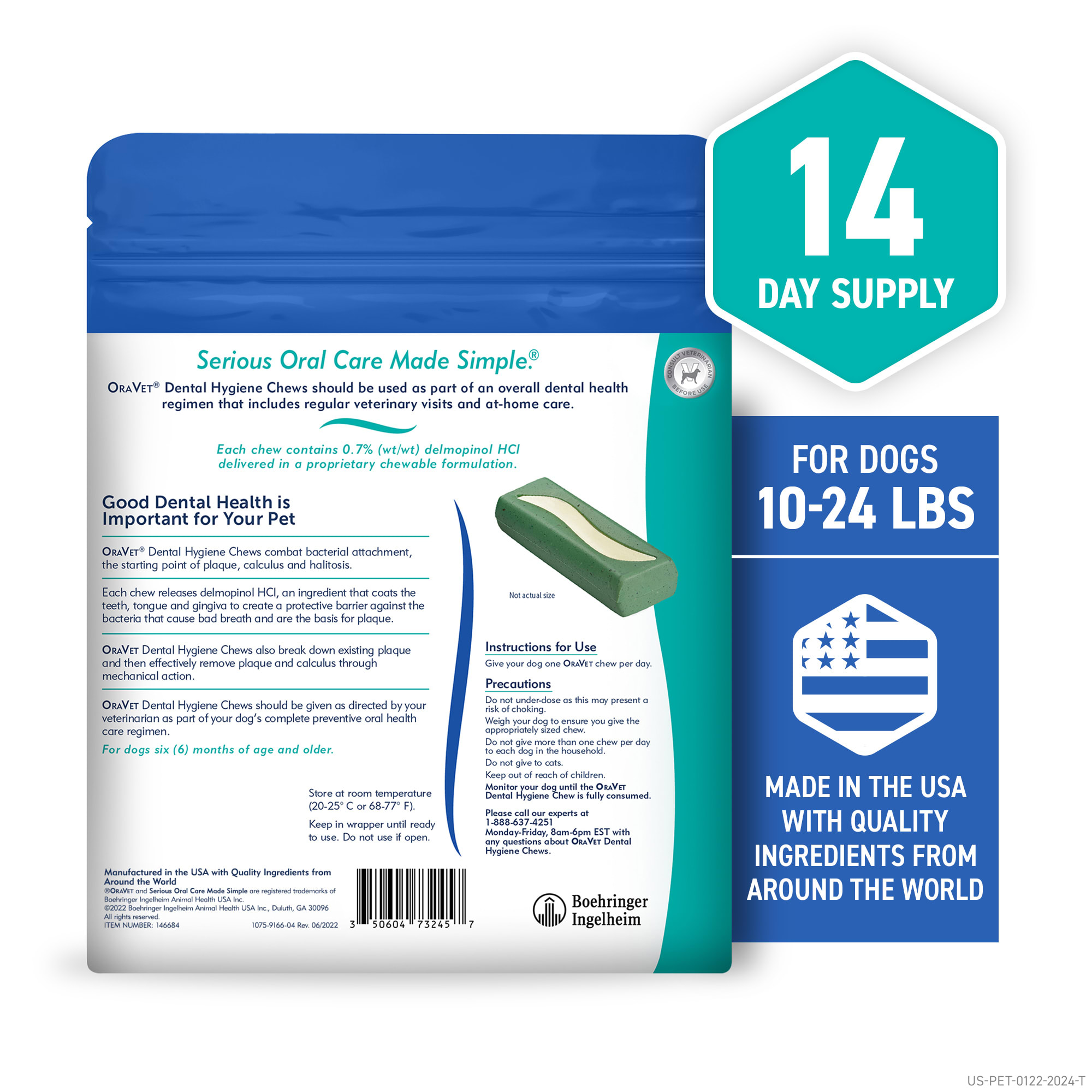 ORAVET Small Dental Chews for Dogs, Count of 30 Petco