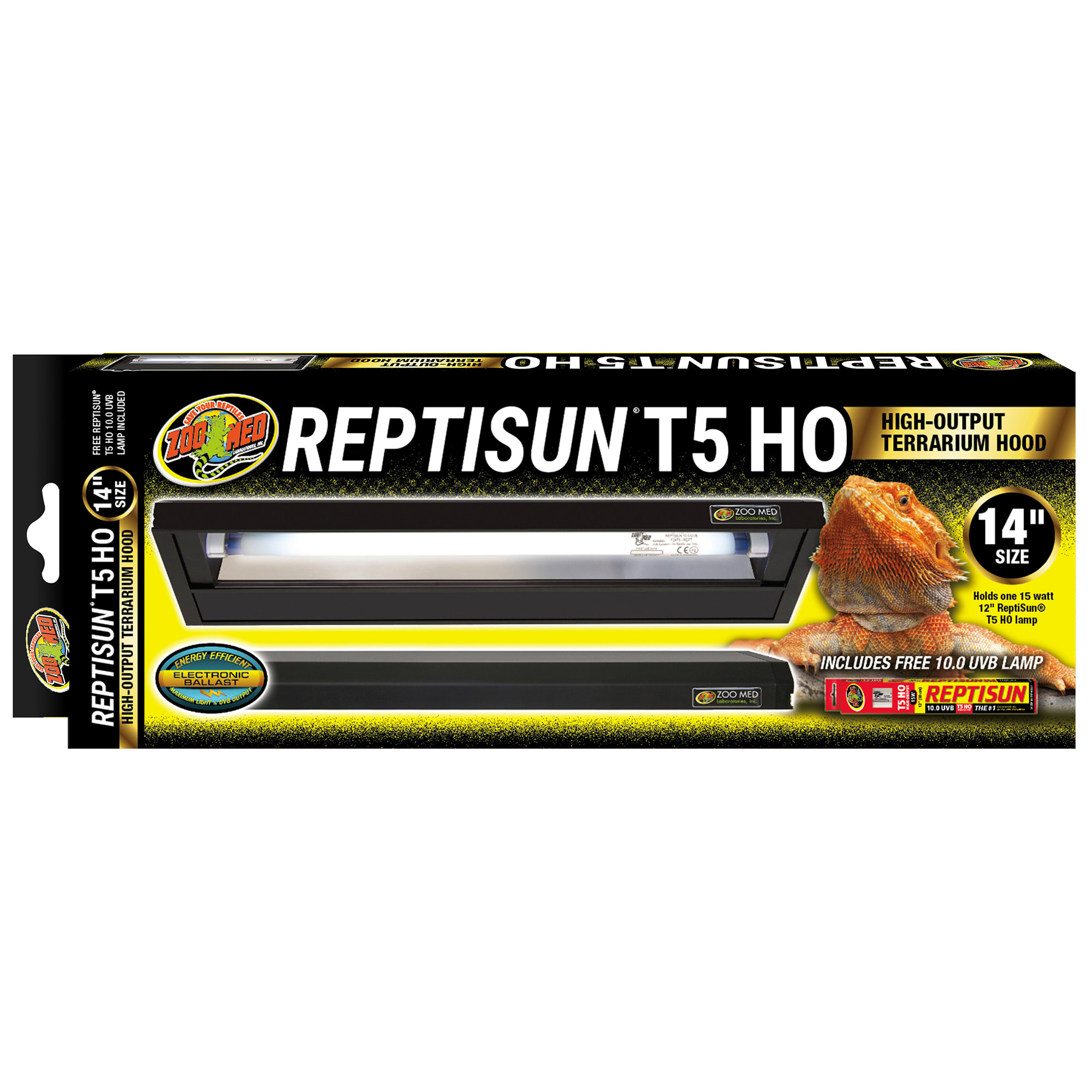 Zoo Med ReptiSun T5 HO Terrarium Hood with 10.0 Bulb, 14