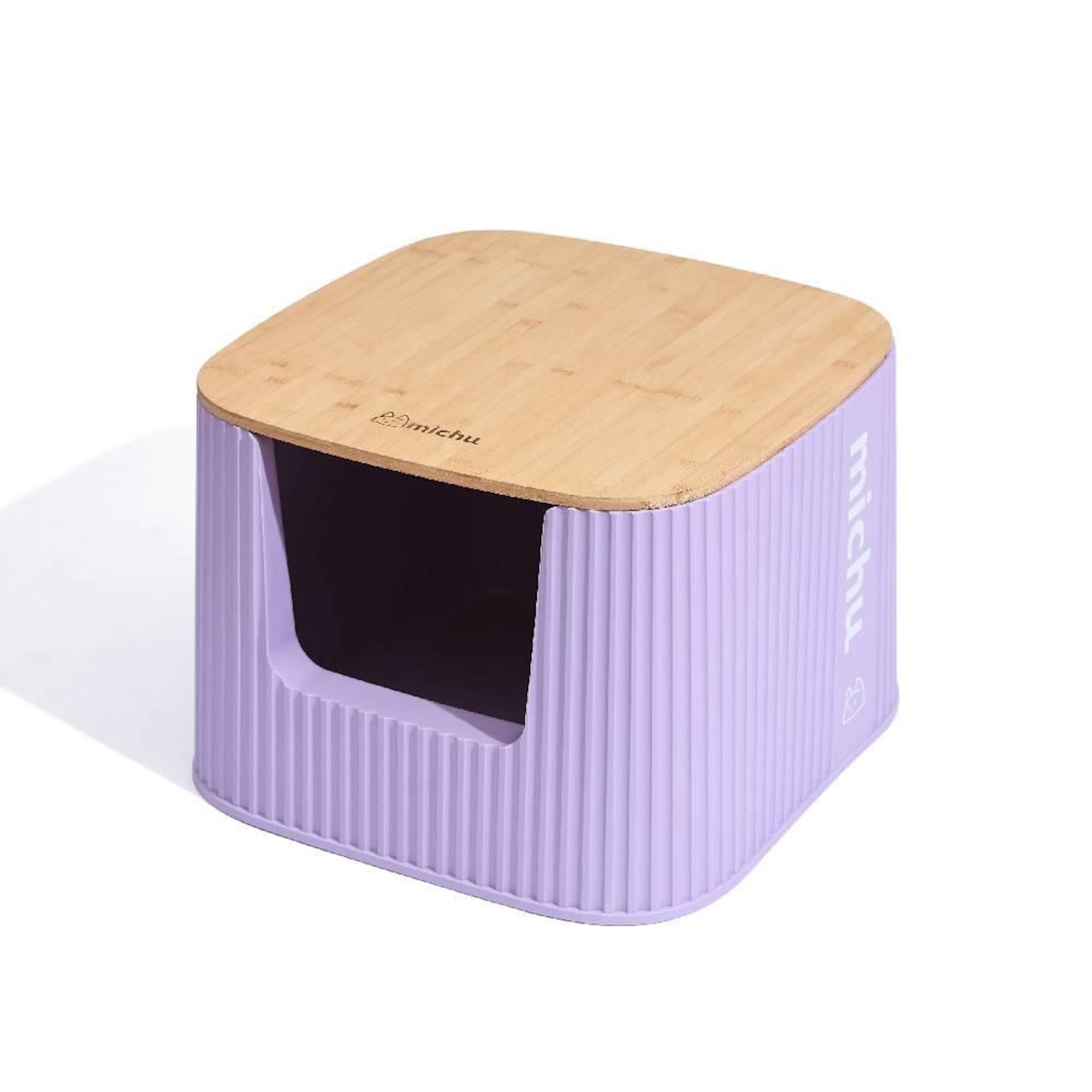 Michu Deluxe Cat Litter Box with Bamboo Lid, Stella, XX-Large