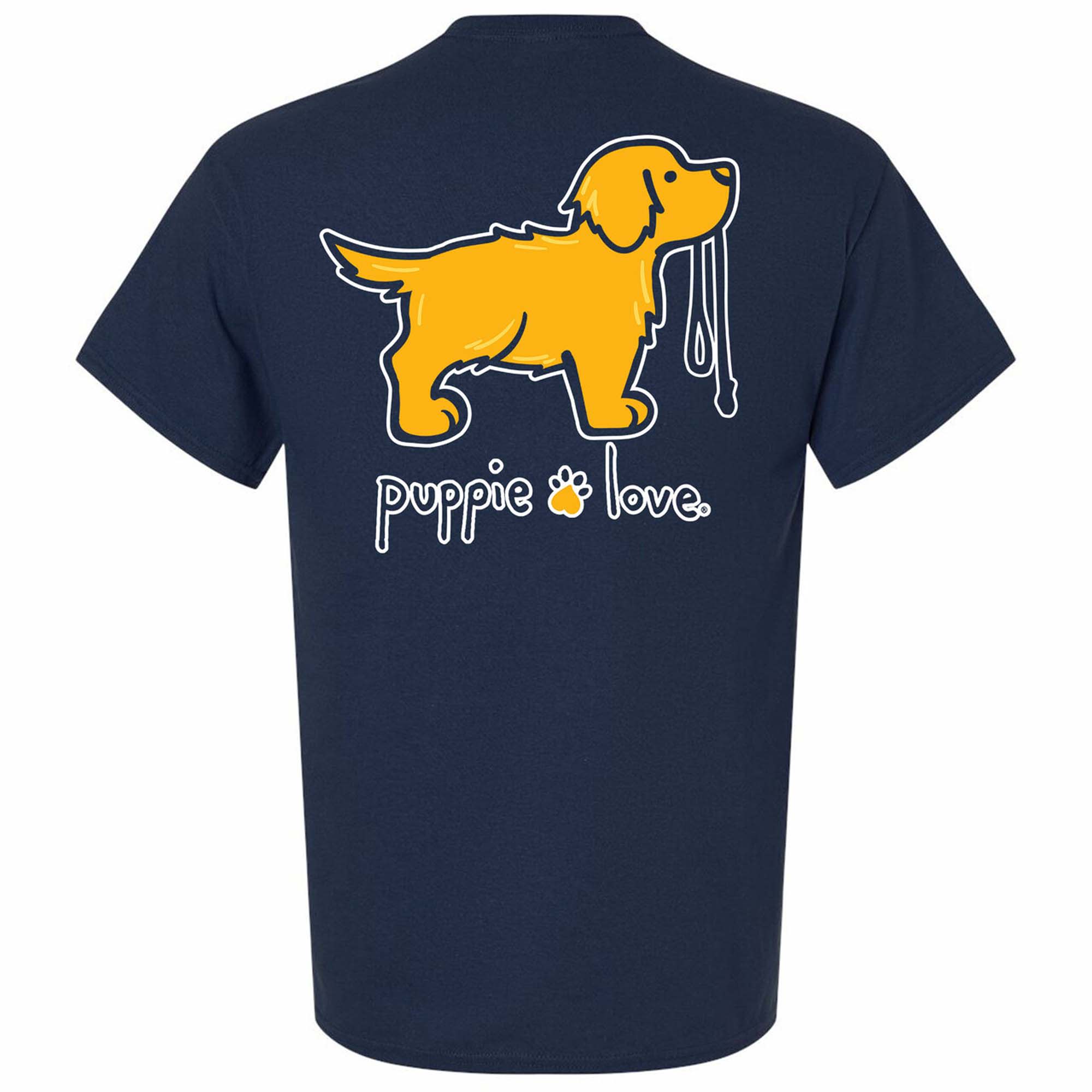 Puppie Love Rescue Dog Graphic T-Shirt – Unisex Short Sleeve Tee, 100% Cotton, Blue Dusk Color