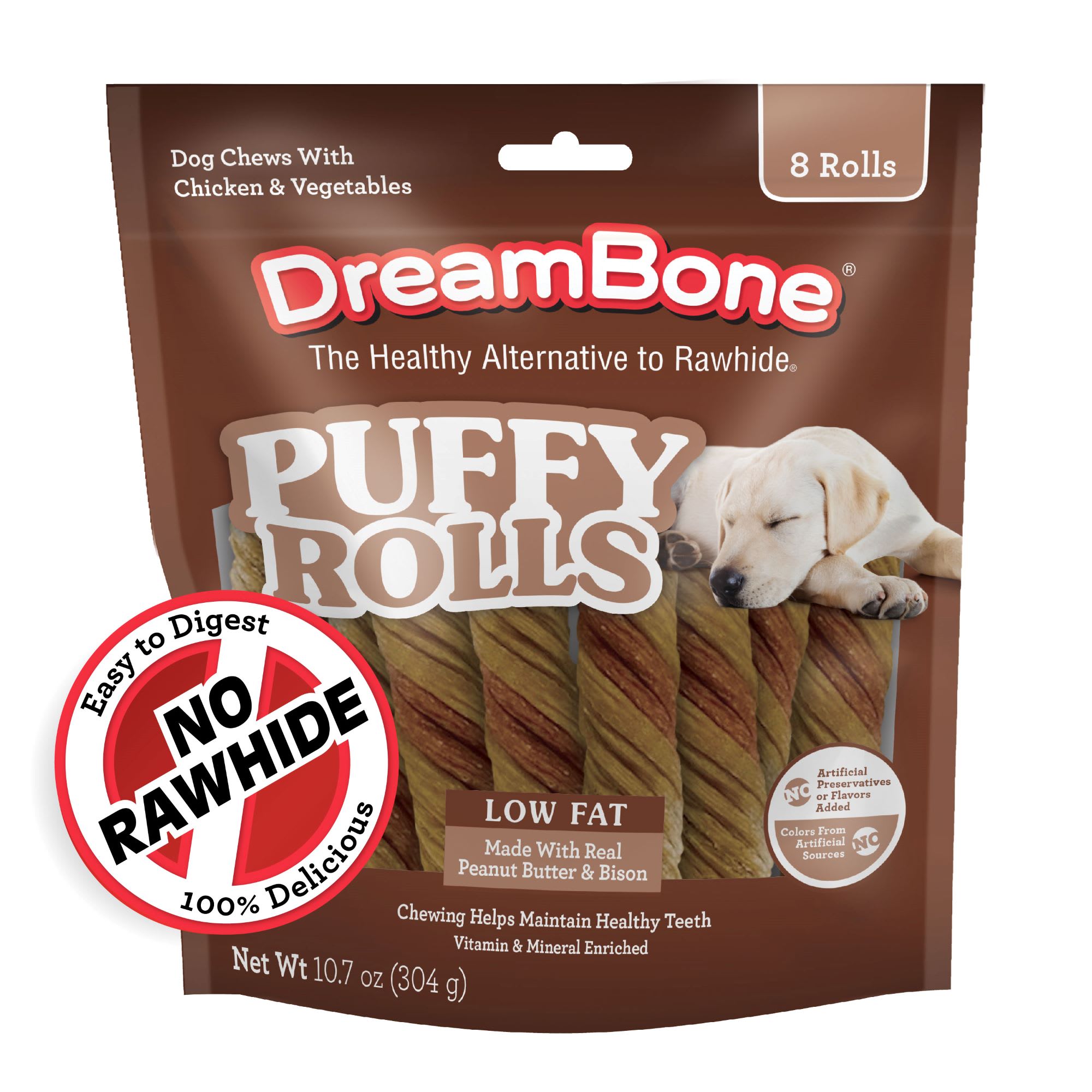 DreamBone Puffy Rolls Rawhide-Free Chews for Dogs, Count