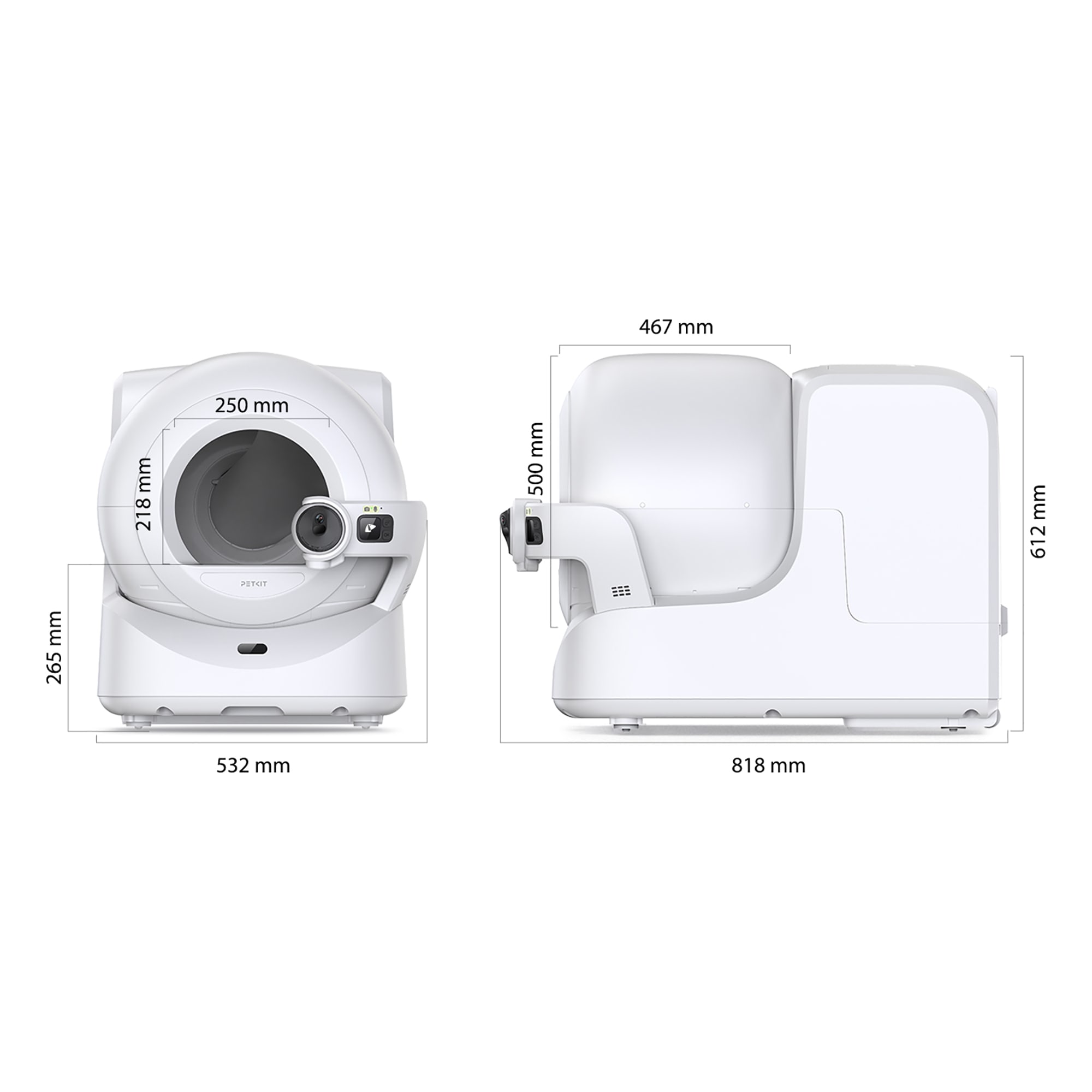 PetKit Purobot Ultra Self-Cleaning Cat Litter Box, Glossy White