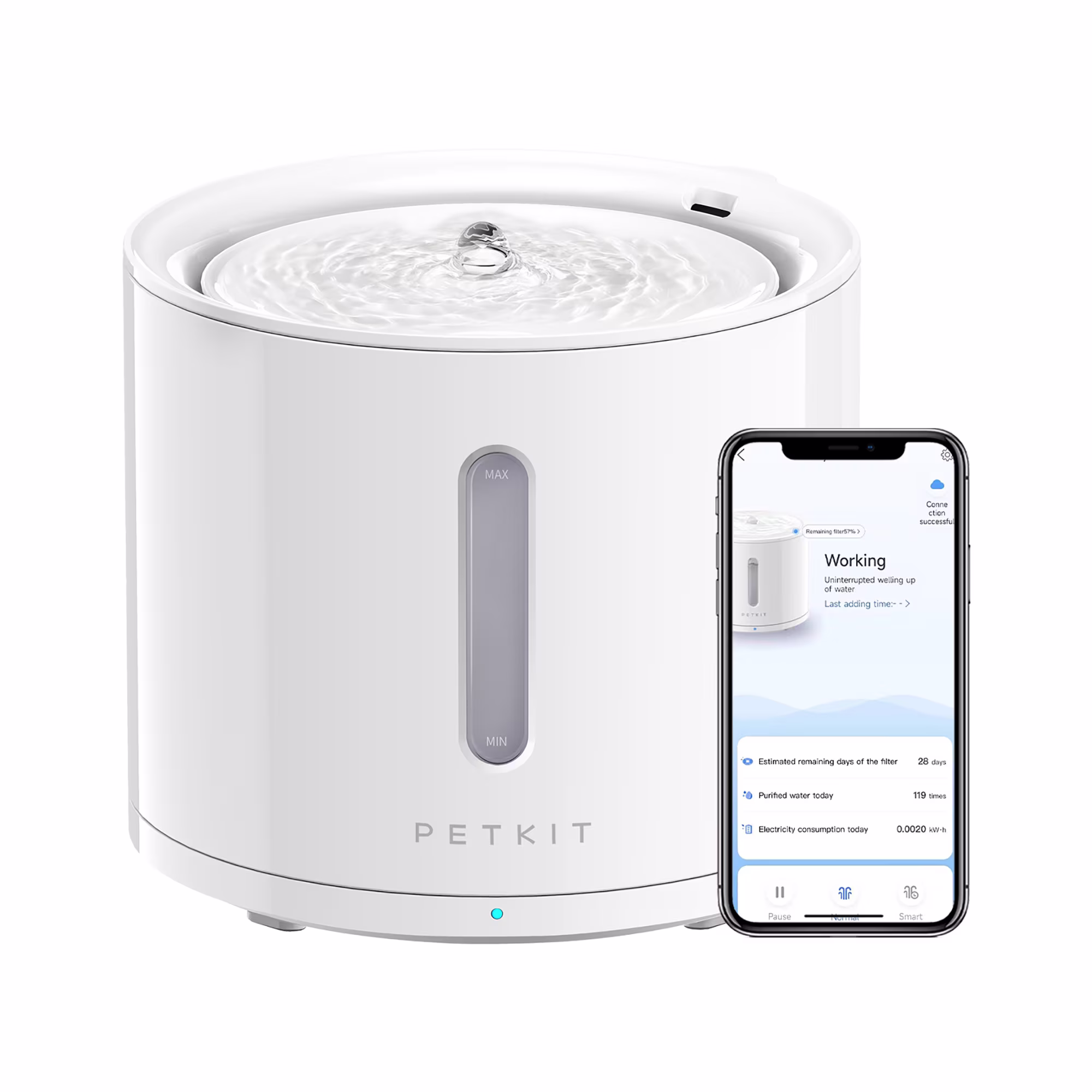 PetKit EverSweet Solo 2 Pet Water Fountain for Dogs, Pearl White | Petco