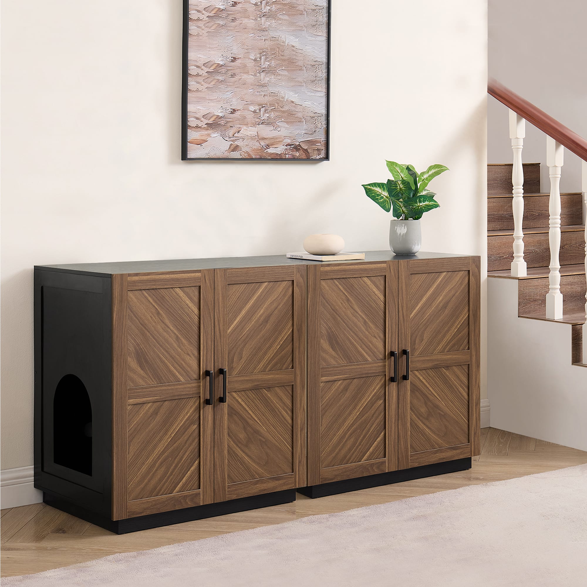 Extra Large IDEALHOUSECat Litter Box Enclosure With Cushion