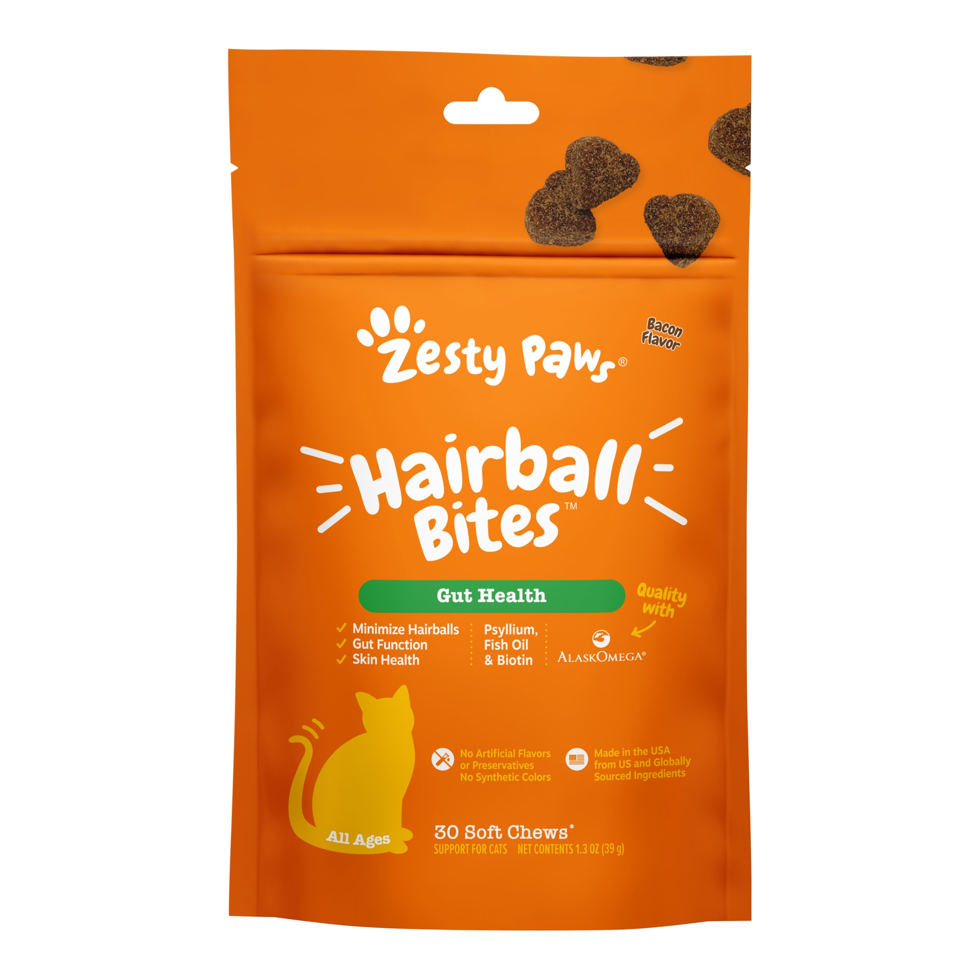 【値下げ】CAT'S PAW 12点まとめ売り Zesty Paws Hairball Bites Bacon for Cats, 1.3 oz., Count of 30 | Petco