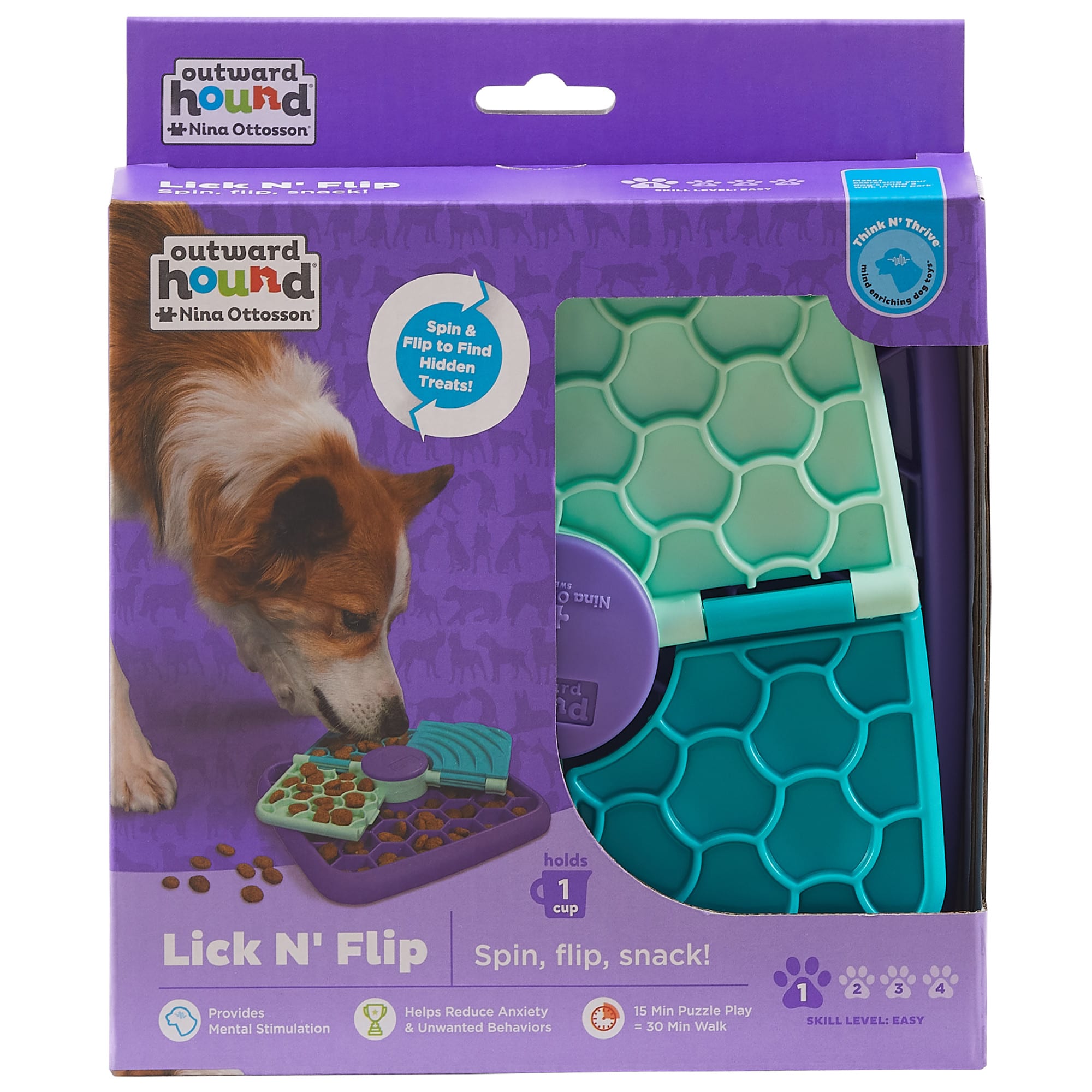 Outward Hound by Nina Ottosson Lick N' Flip 3-in-1 Interactive Dog