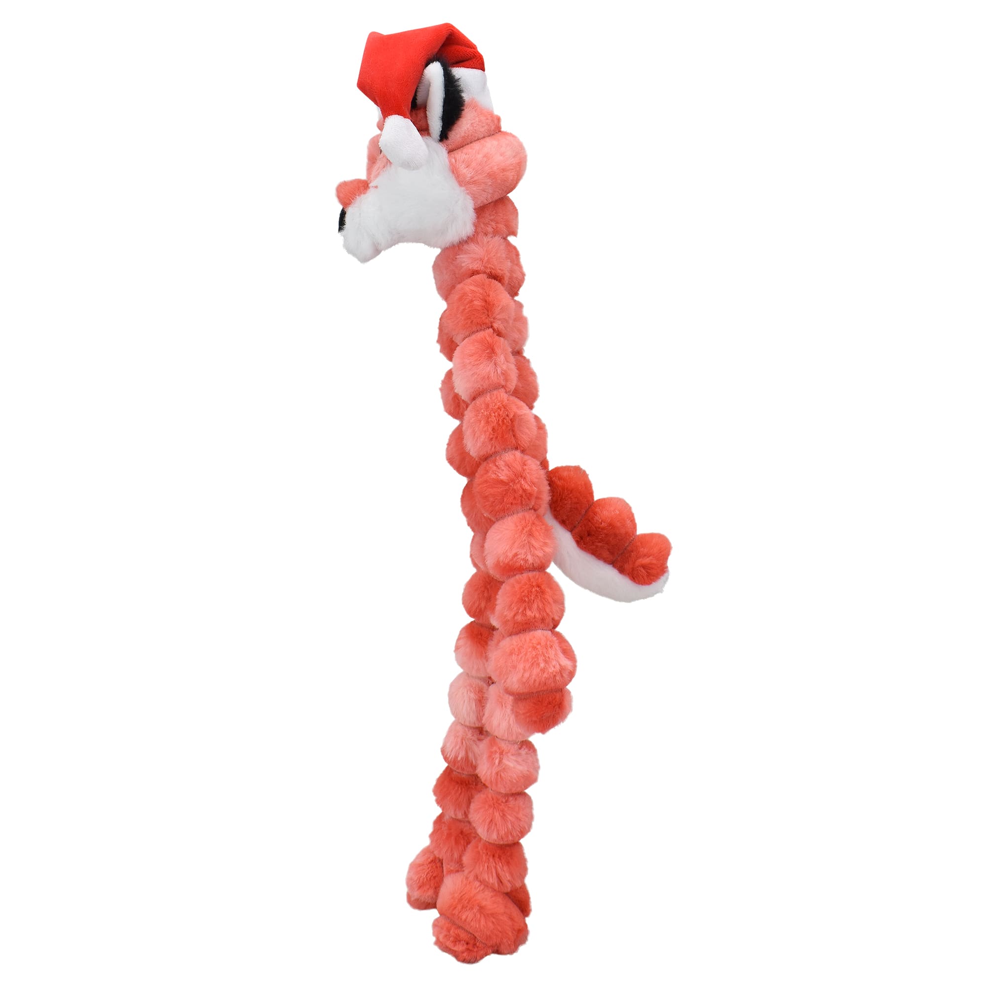 Multipet International Crimpy Cuddler Fox with a Santa Hat Dog Toy