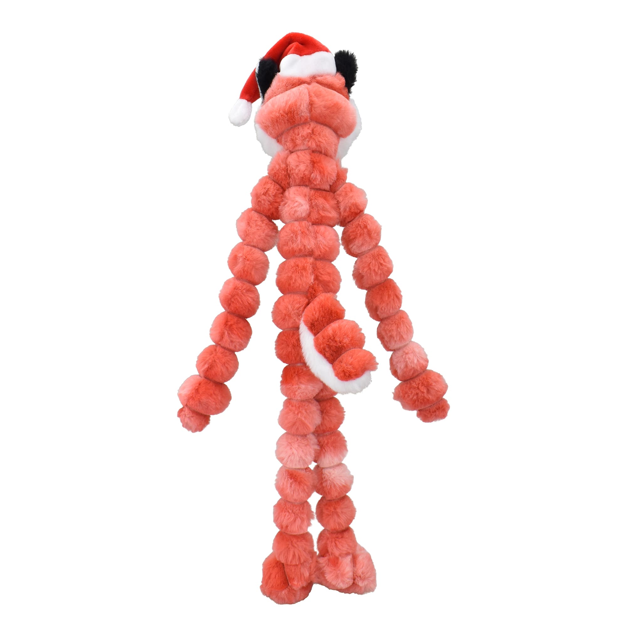 Multipet International Crimpy Cuddler Fox with a Santa Hat Dog Toy