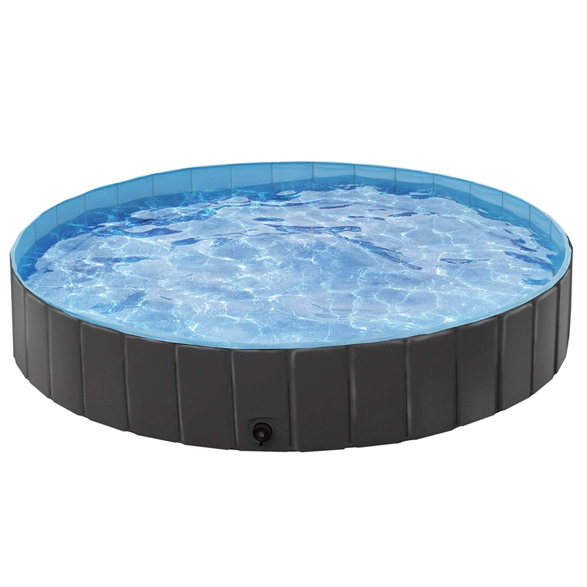 Foldable Dog Pool, Avzaut Hard Plastic Kiddie Pool, 63
