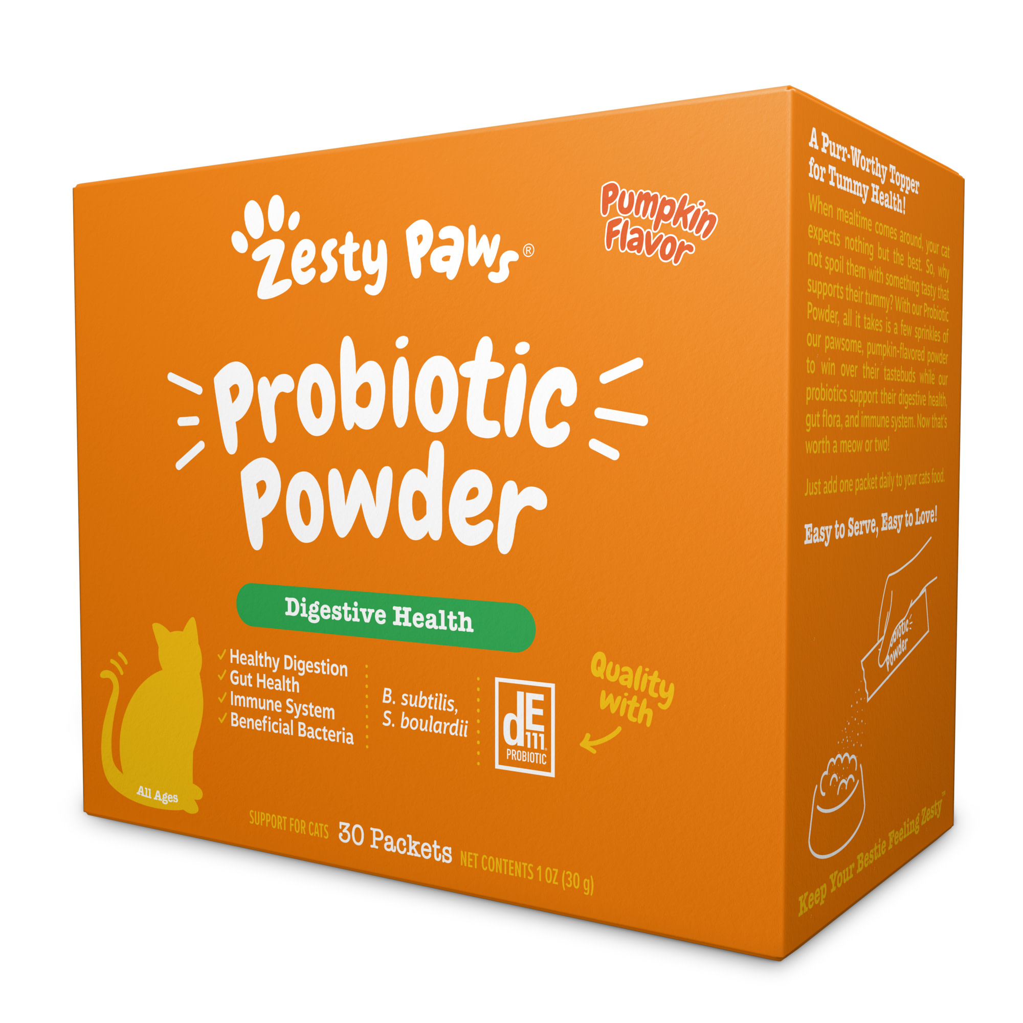Zesty Paws Probiotic Powder, Pumpkin for Cats, 2.1 oz., Count of