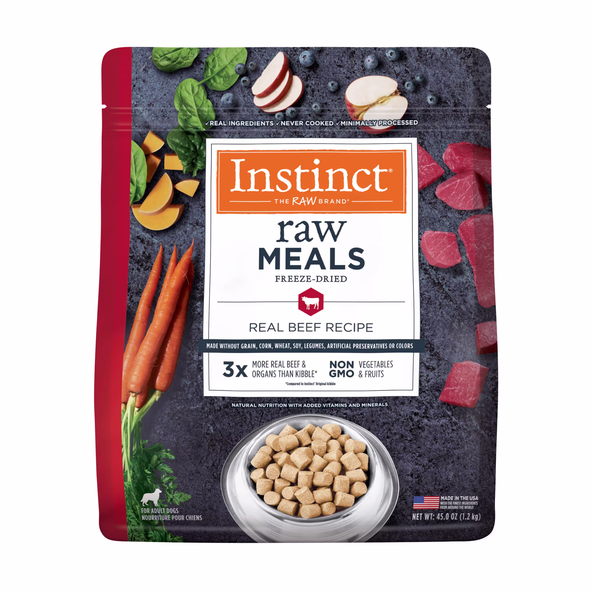 Instinct Freeze Dried Raw Meals Grain Free Real Beef Recipe Dog