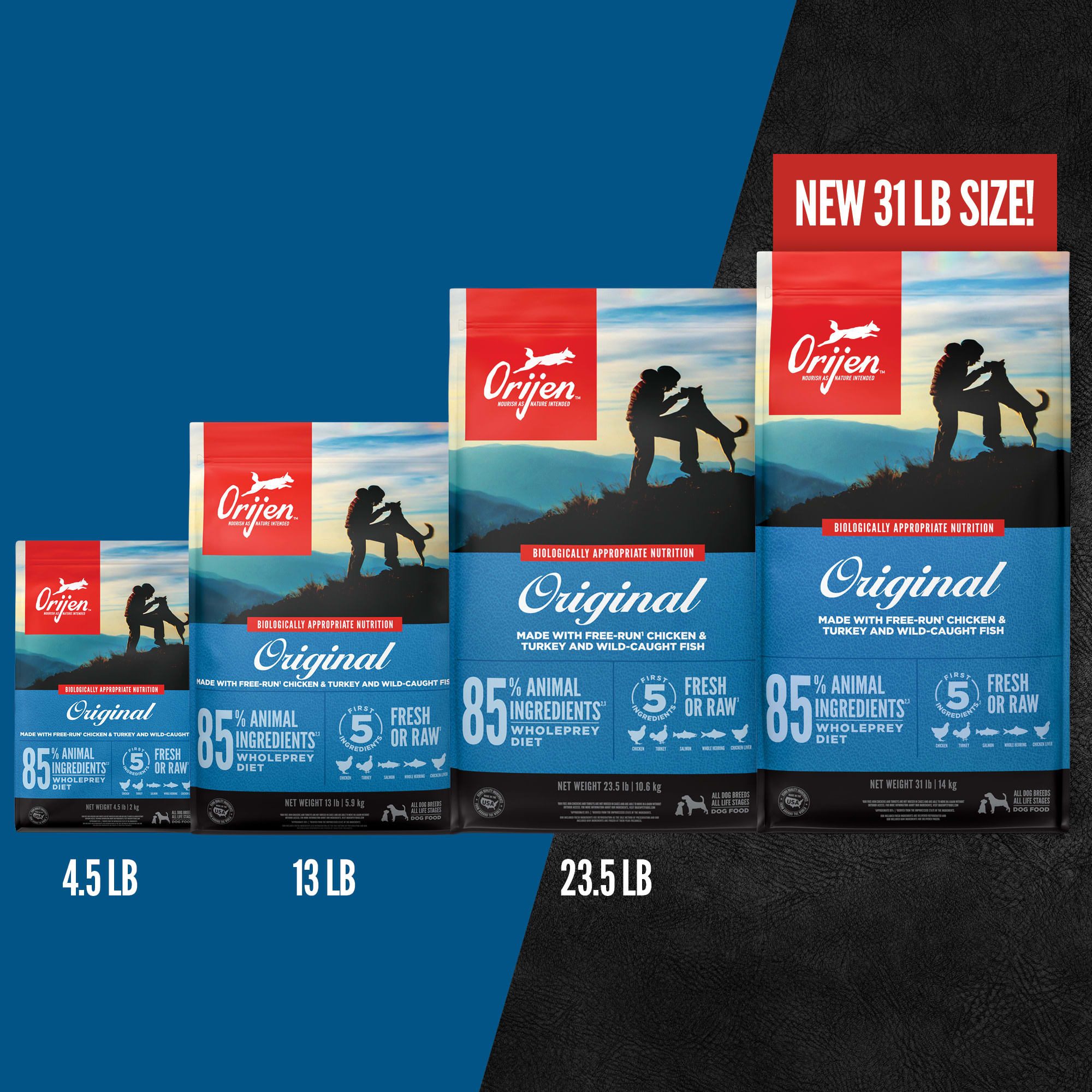 ORIJEN Grain Free, High Protein Dry Dog Food Original Recipe, 31