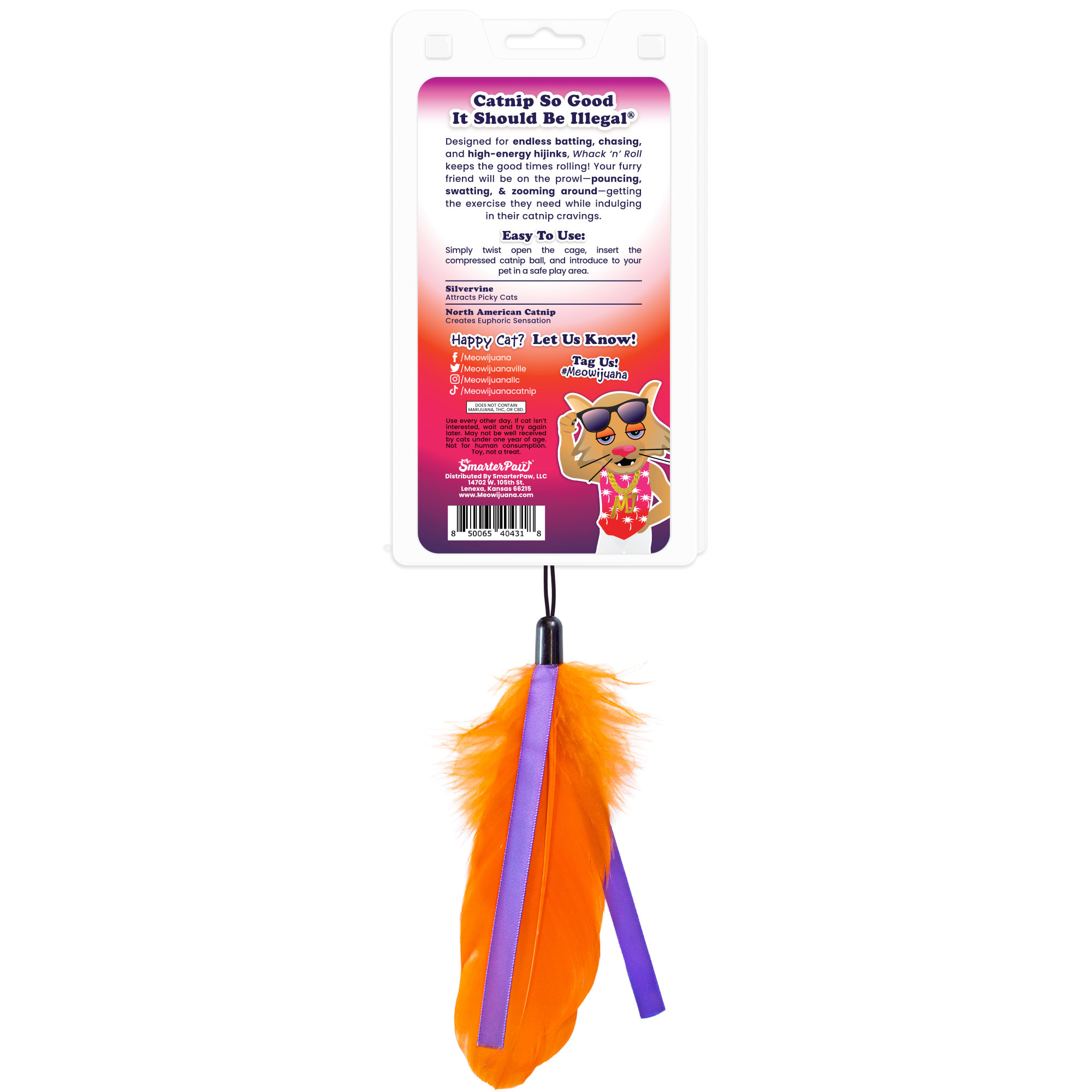 Meowijuana Purple Passion Whack 'n' Roll Compressed Catnip Ball
