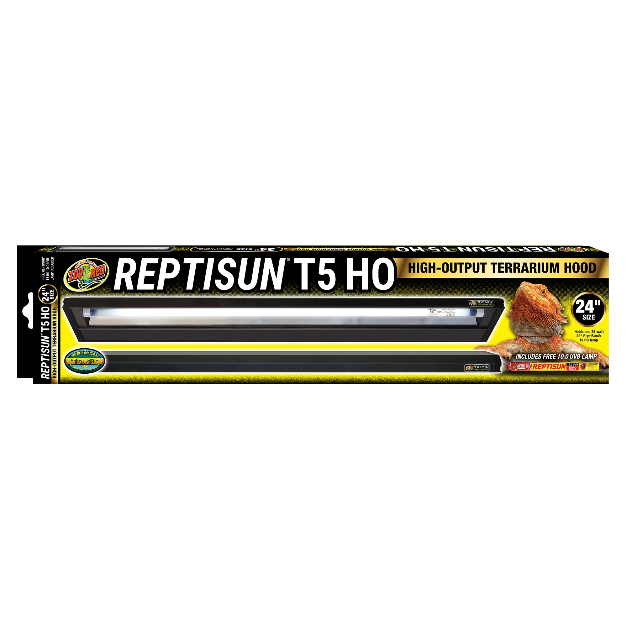 Zoo Med ReptiSun T5 HO Terrarium Hood with 10.0 Bulb, 24