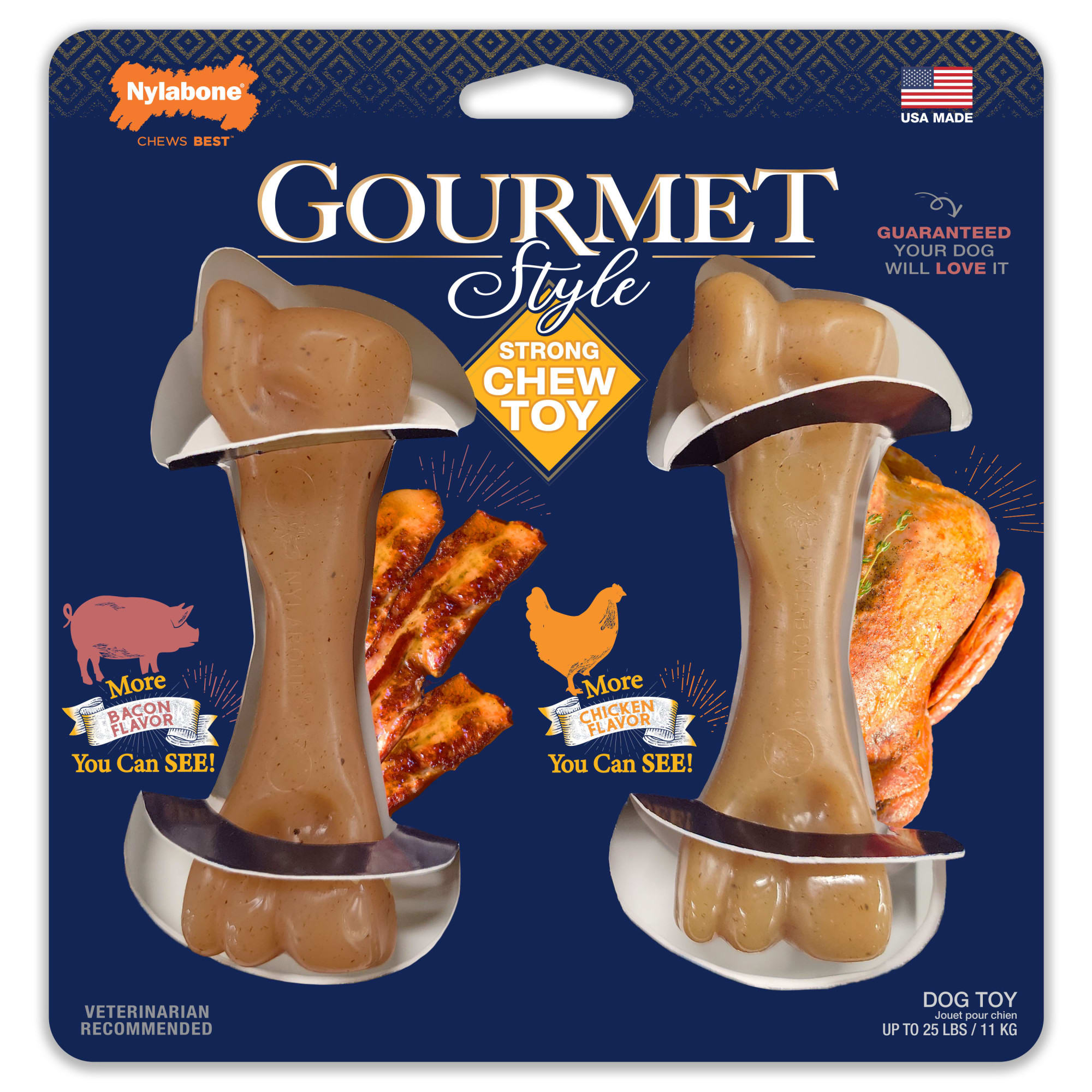 Nylabone Bacon & Chicken Gourmet Style Strong Chew Femur Bone Dog