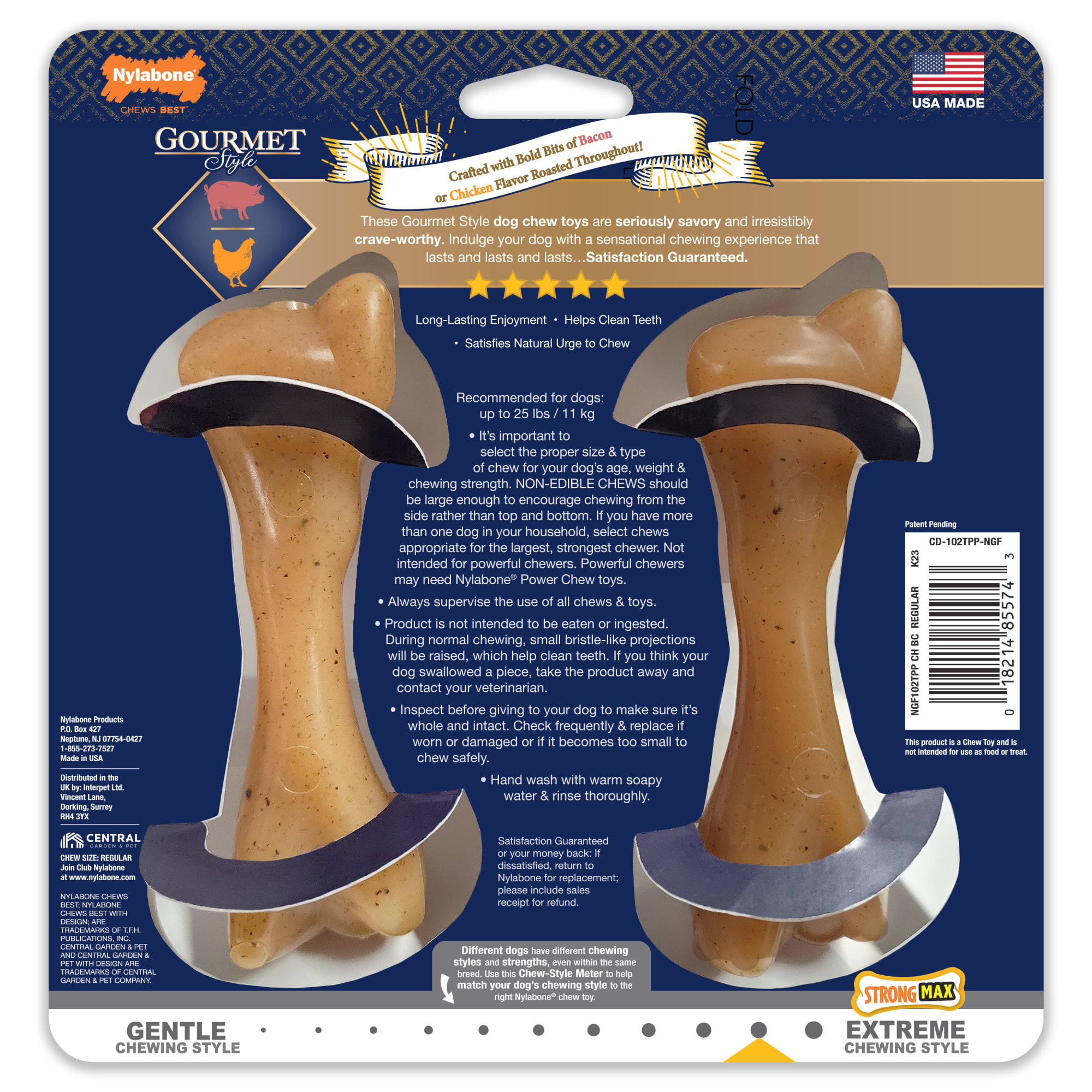 Nylabone Bacon & Chicken Gourmet Style Strong Chew Femur Bone Dog