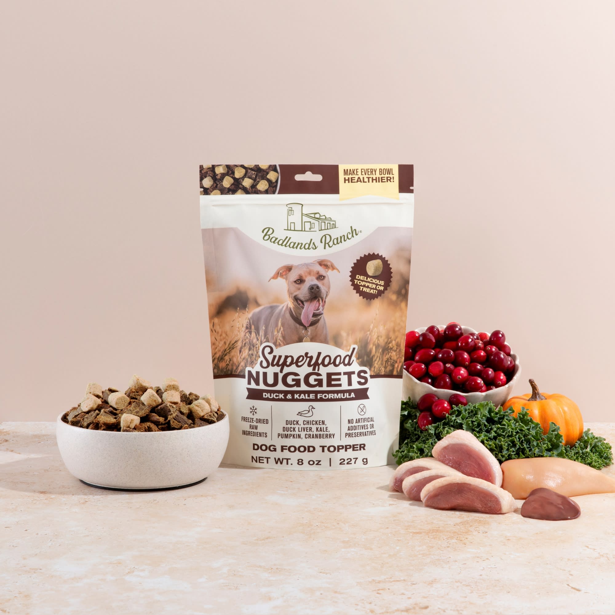 Badlands Ranch Superfood Nuggets Duck and Kale Dog Food, 8 oz. | Petco
