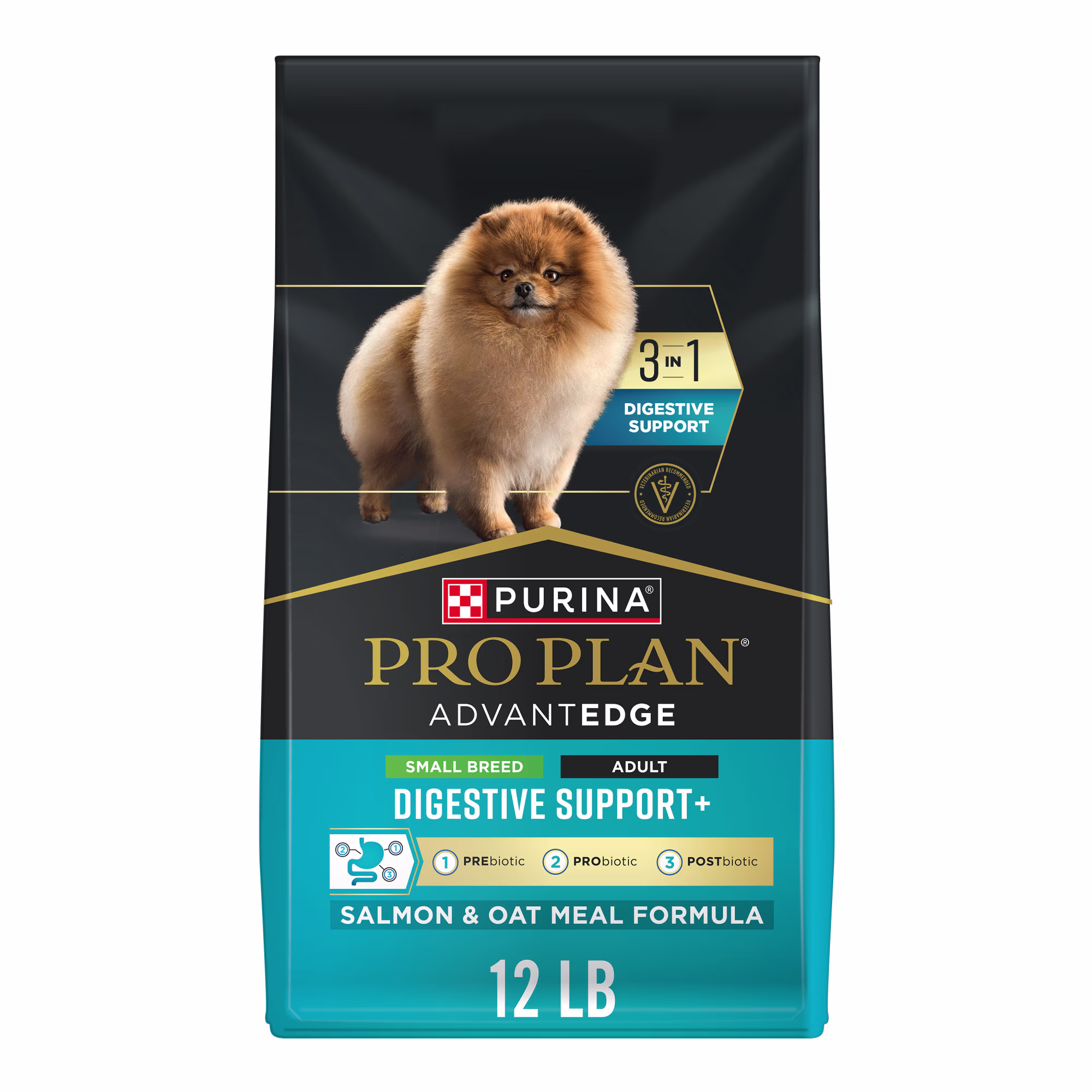Purina Pro Plan AdvantEDGE Digestive Support Plus Small Breed Salmon and Oat Meal Formula Adult Dry Dog Food - 3.5 Pound Bag