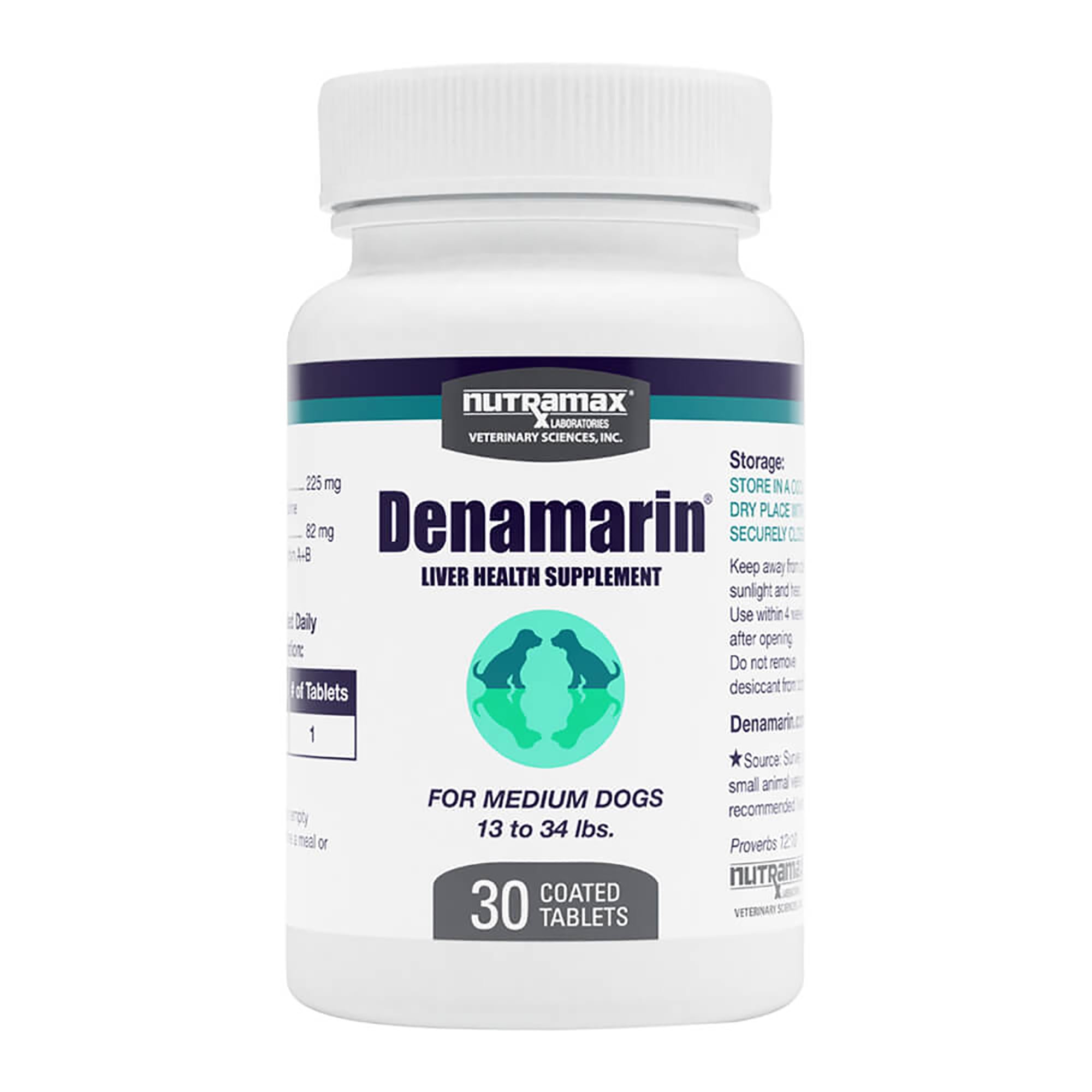 NUTRAMAX DENAMARIN 225 mg x 30 Tablet Bottle for Medium Dogs