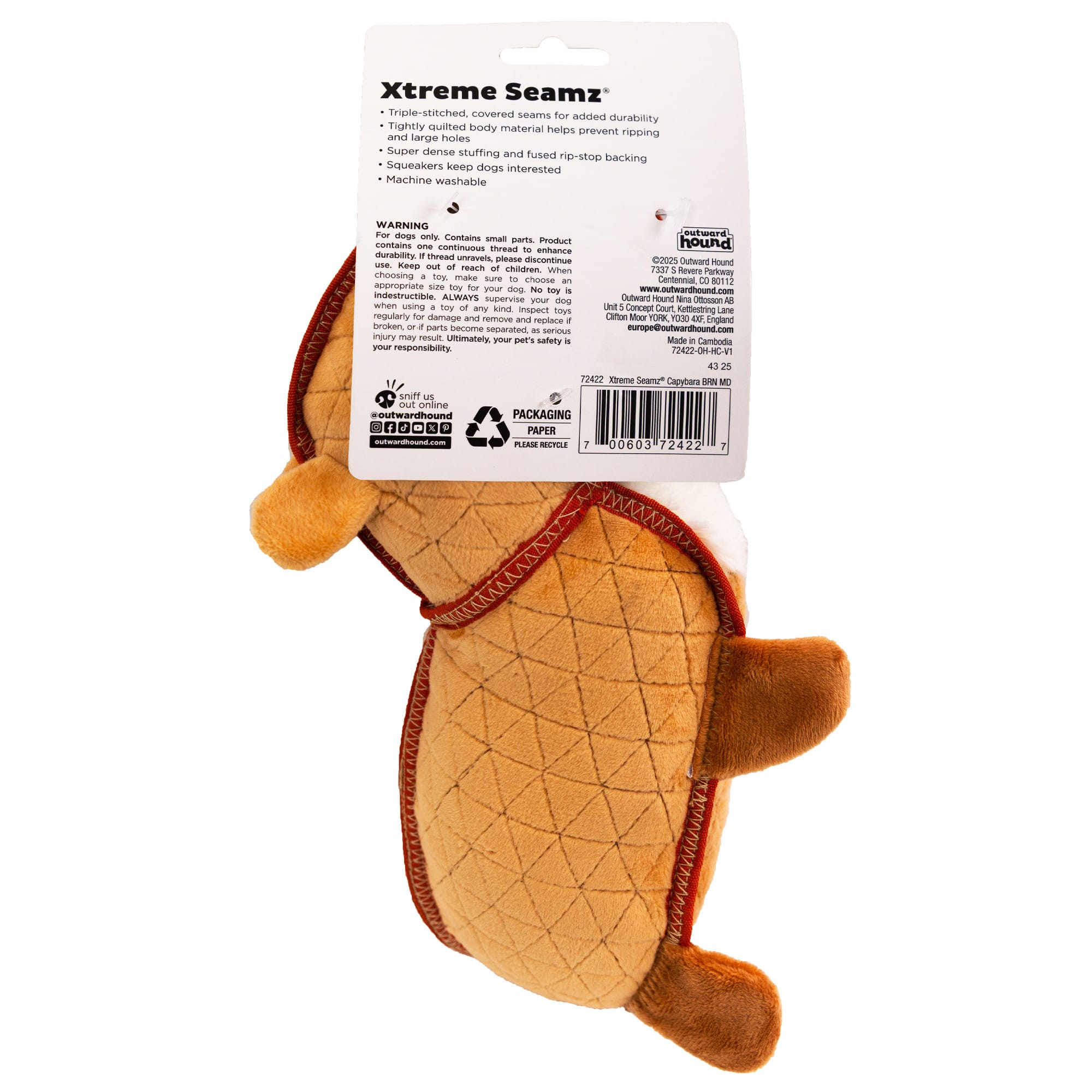ドイツ製 輸入ラバースタンプ マウント済『シーソーに乗ったうさぎちゃん』スモール Outward Hound Capybara Xtreme Seamz Dog Toy, Medium | Petco