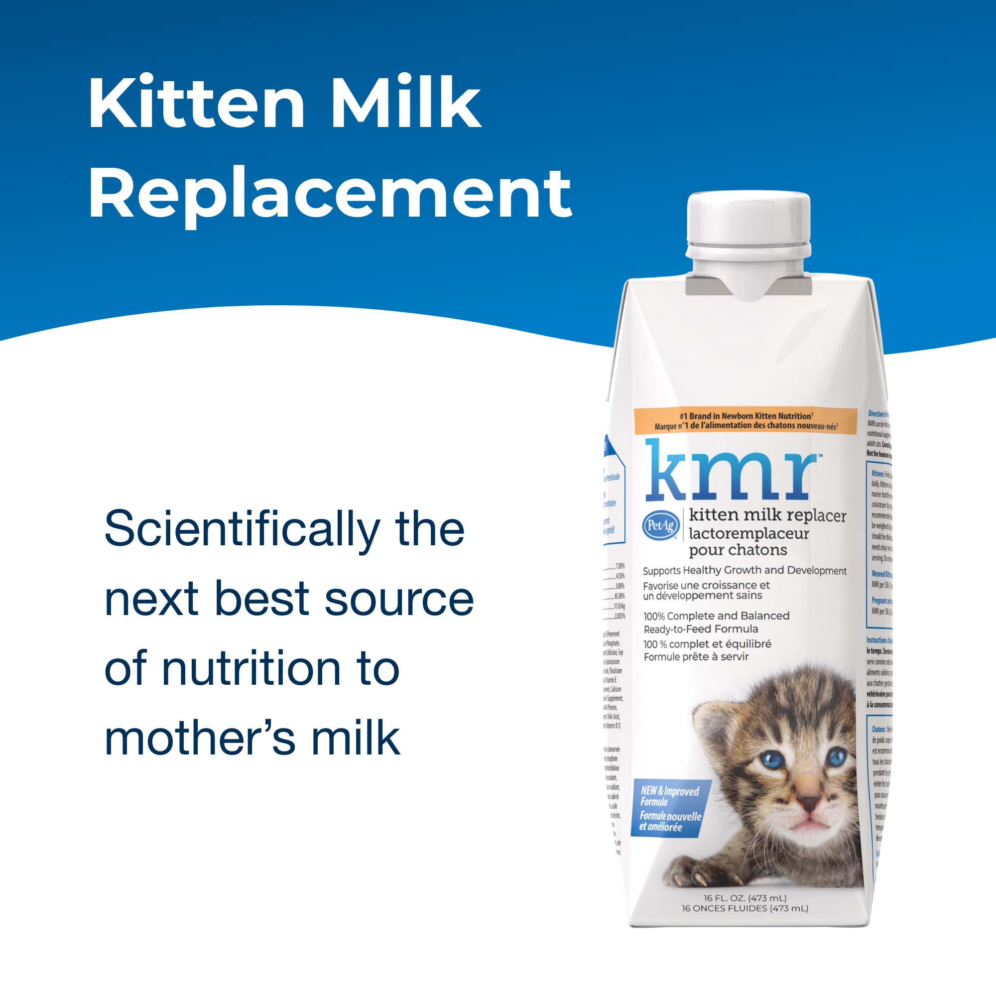 PetAg KMR Kitten Milk Replacer Liquid, 16 fl. oz. | Petco