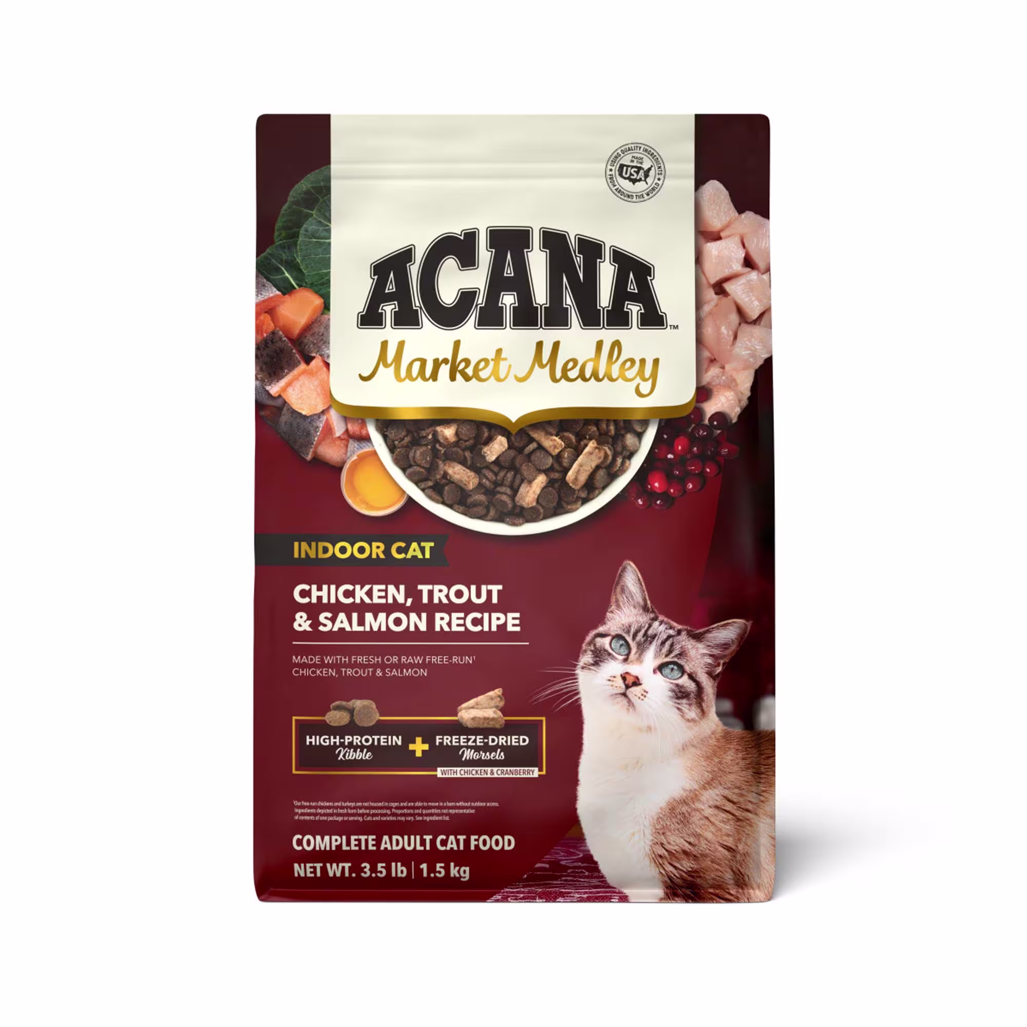 ACANA Market Medley Indoor Cat Chicken, Trout & Salmon with Freeze