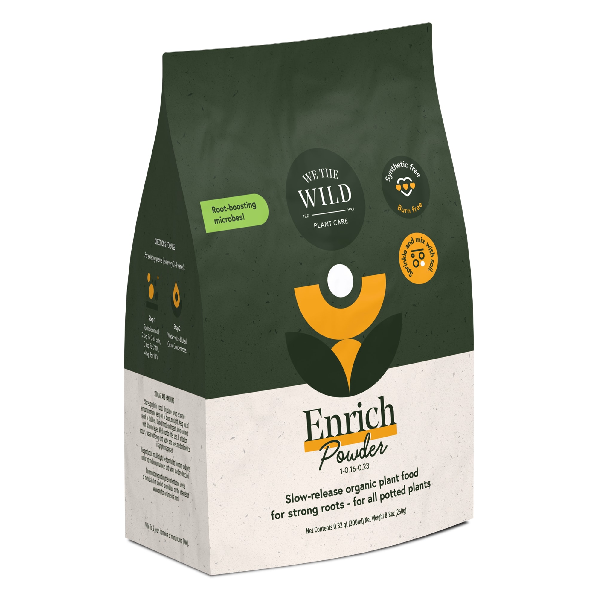 We The Wild Enrich Powder Slow-Release Organic Soil Amendment & Plant Food  for Houseplants, 8.8 oz., Multicolor | Petco