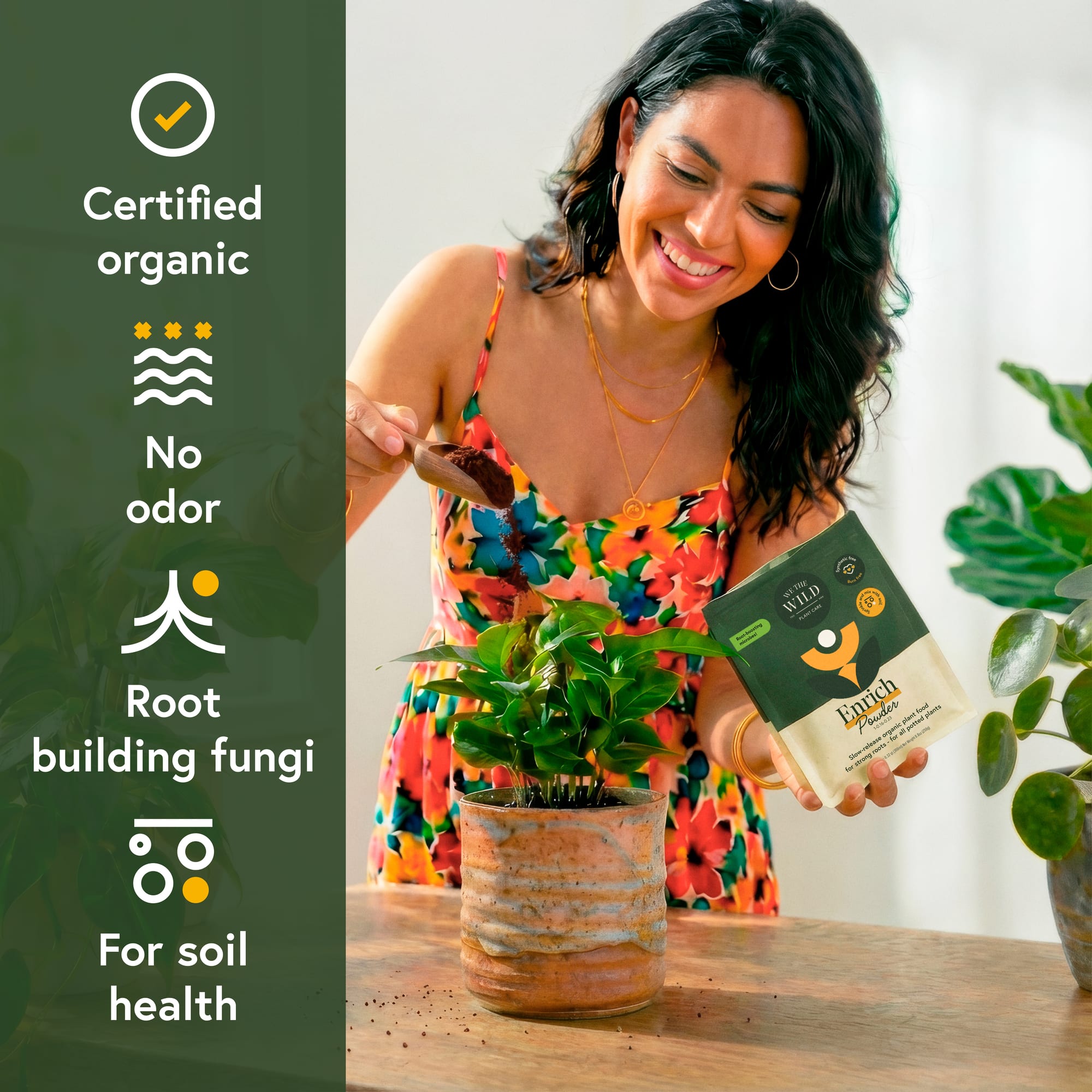 We The Wild Enrich Powder Slow-Release Organic Soil Amendment & Plant Food  for Houseplants, 8.8 oz., Multicolor | Petco