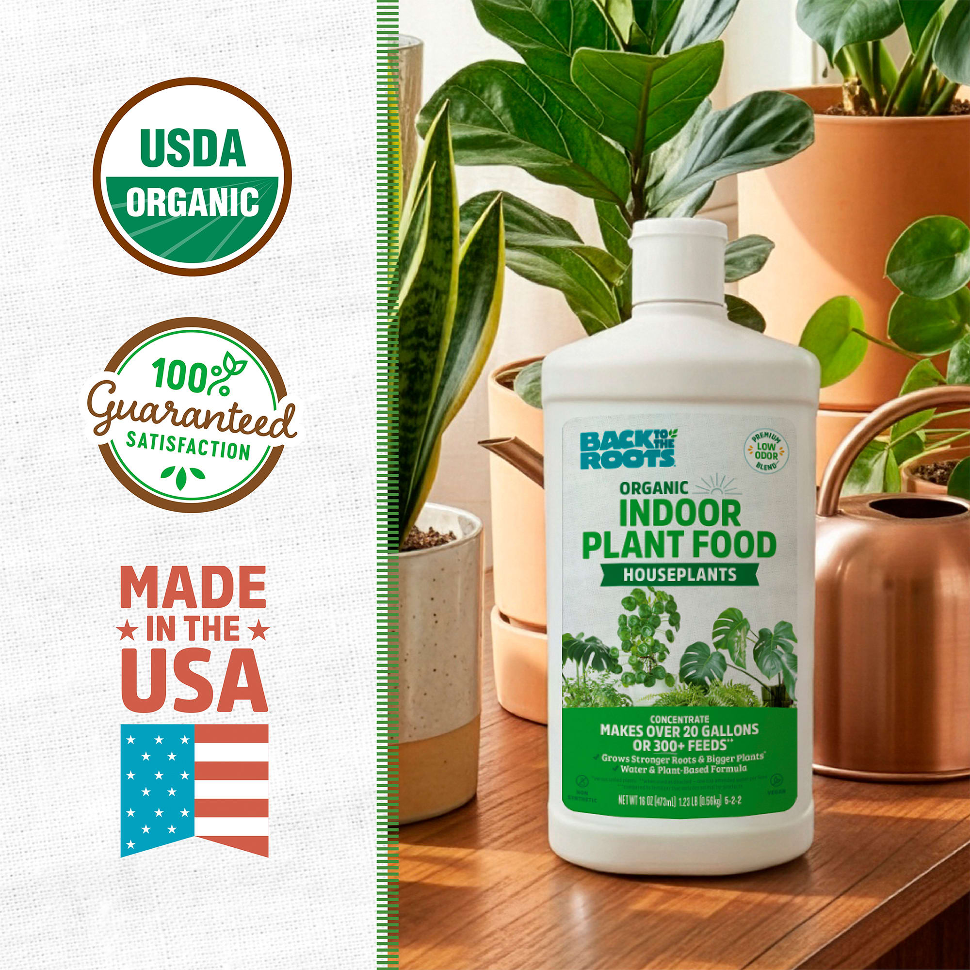 Back to the Roots Organic Indoor Plant Food Liquid 16 oz for Houseplants,  White, Small/Medium | Petco
