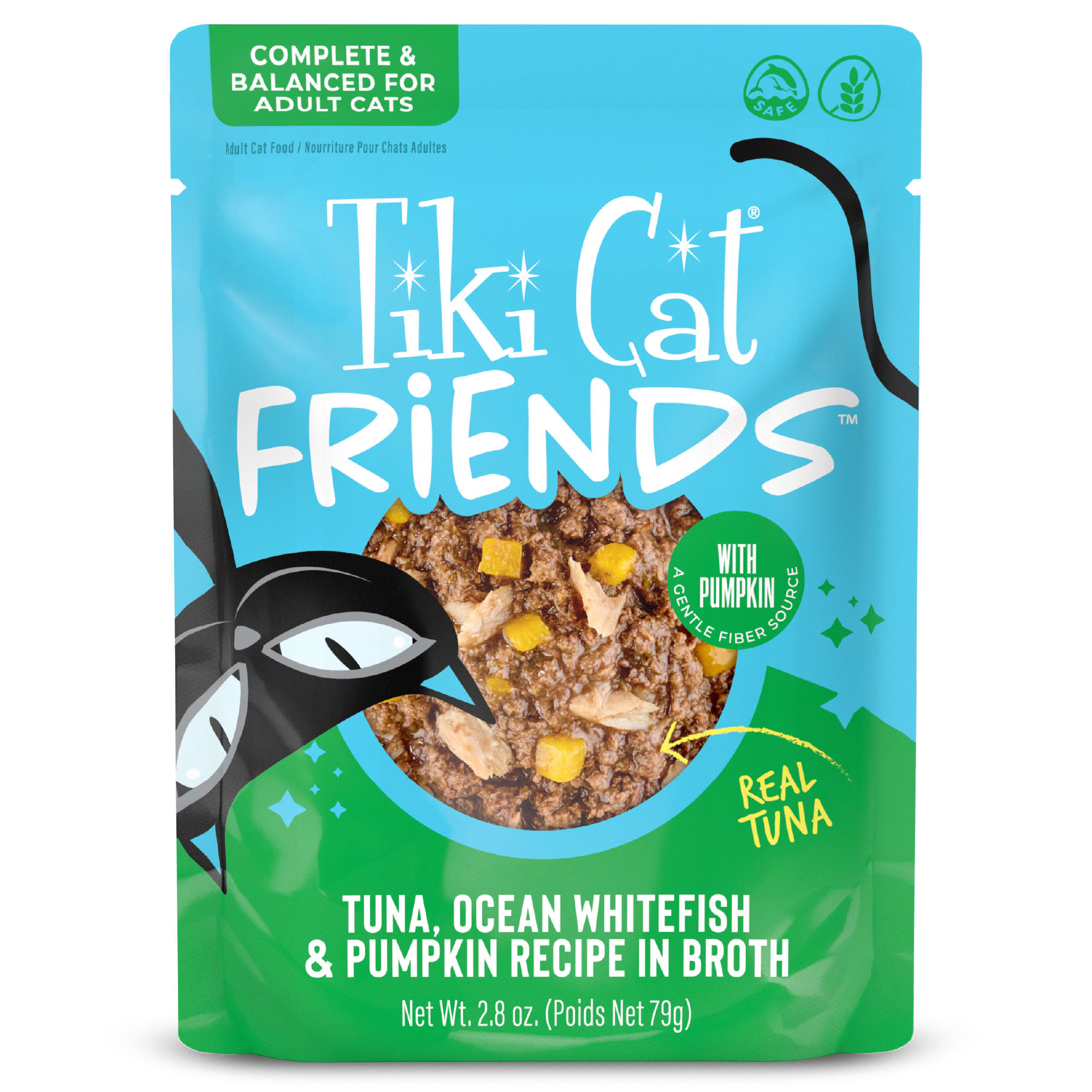 ワンフェス　有空5mins Fishcat Tisha ブルーソーダ&香草君 Tiki Cat Friends Tuna, Ocean Whitefish & Pumpkin Cat Food Pouch