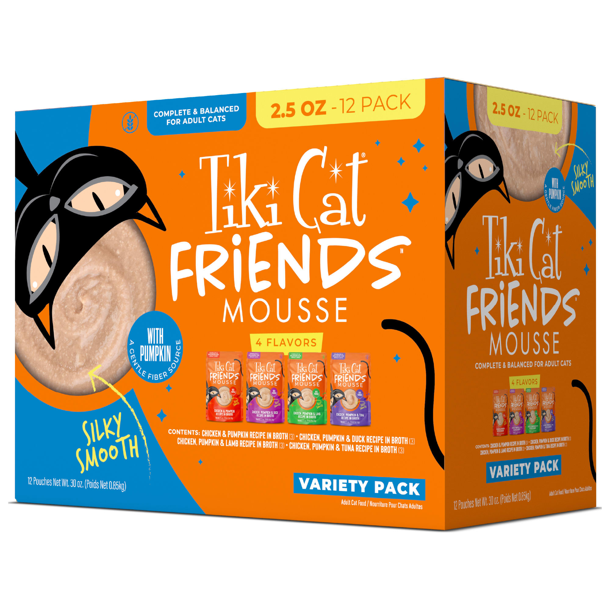 Tiki Cat Friends Mousse Chicken Cat Food Variety Pack, 2.5 oz