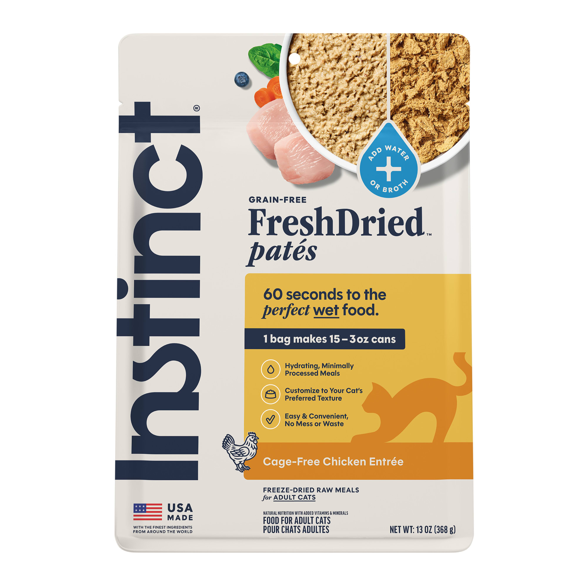 Instinct FreshDried Pates Cage-Free Chicken Entree for Cats, 13 oz