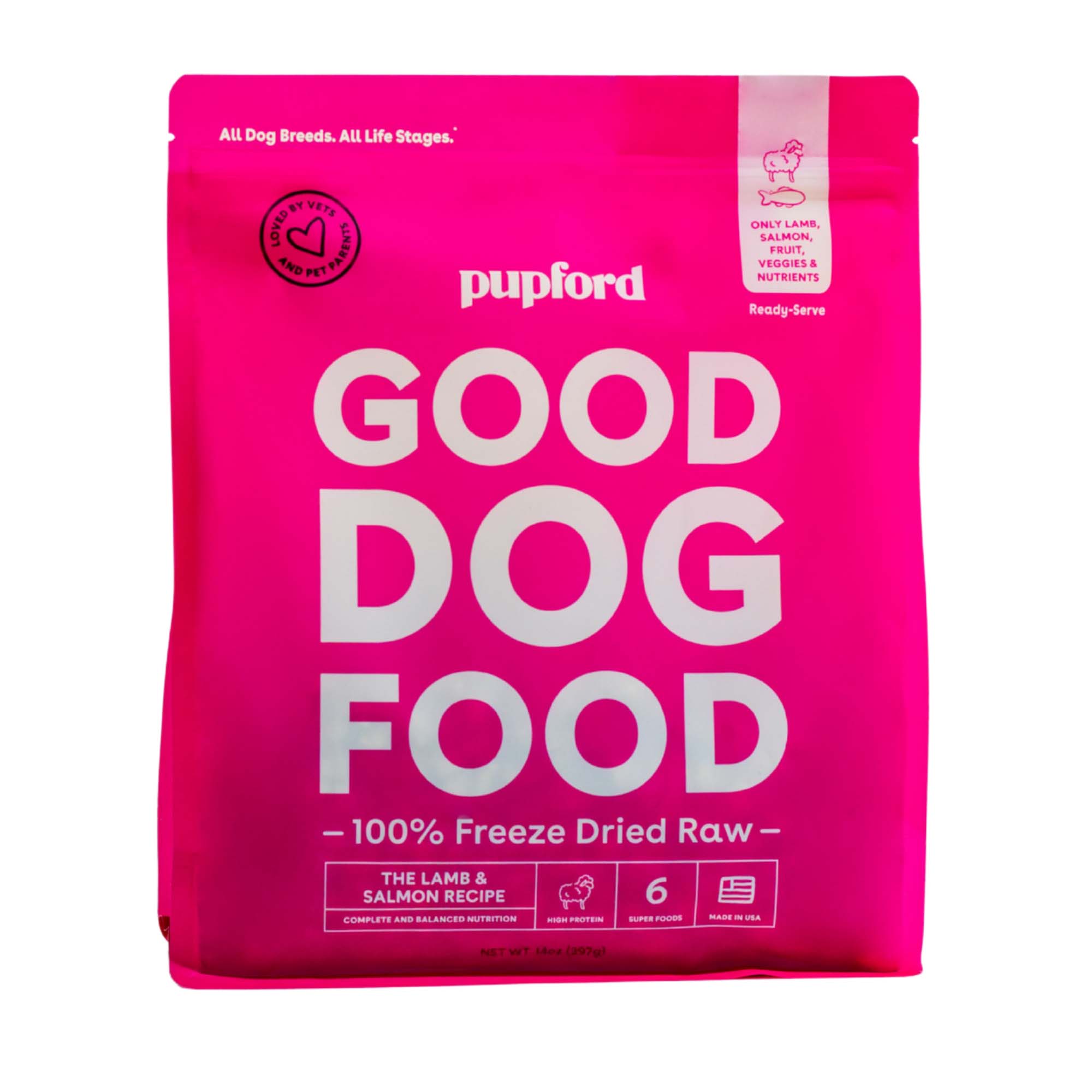 Pupford Freeze-Dried Good Lamb & Salmon Recipe Dog Food, 25 oz