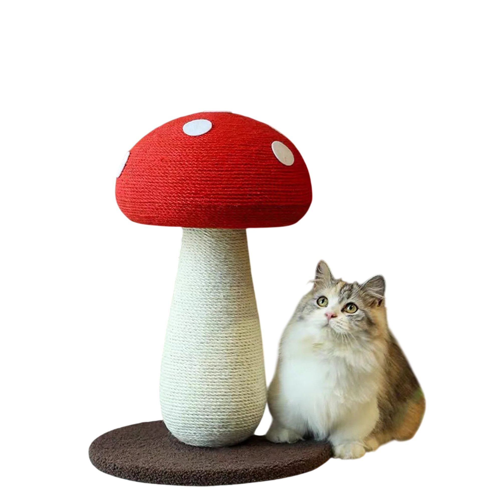 Happy & Polly Mushroom Cat Scratcher Toy, Red, Large